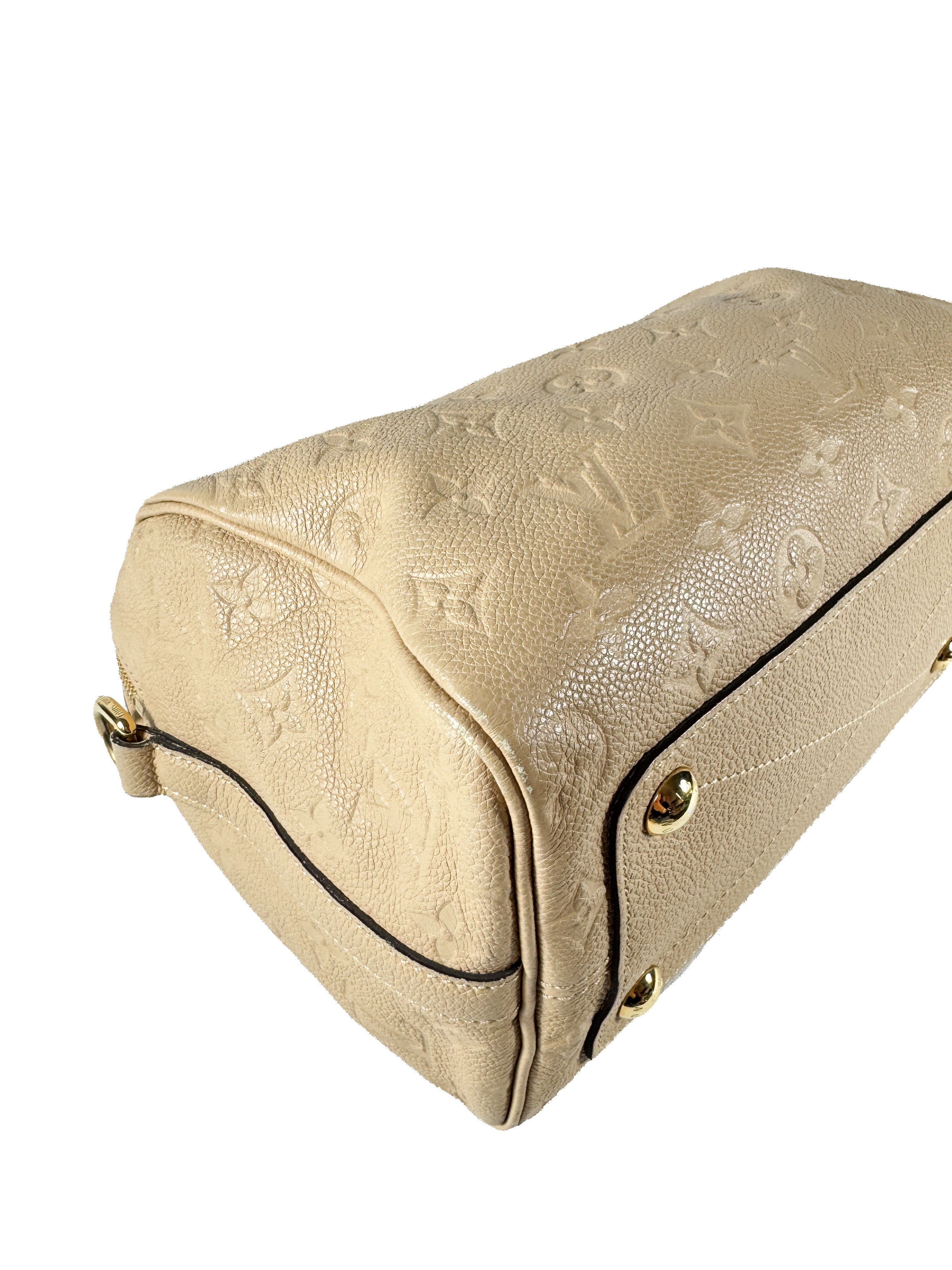 Louis Vuitton monogram beige empreinte speedy 25 bandouliere DU1165