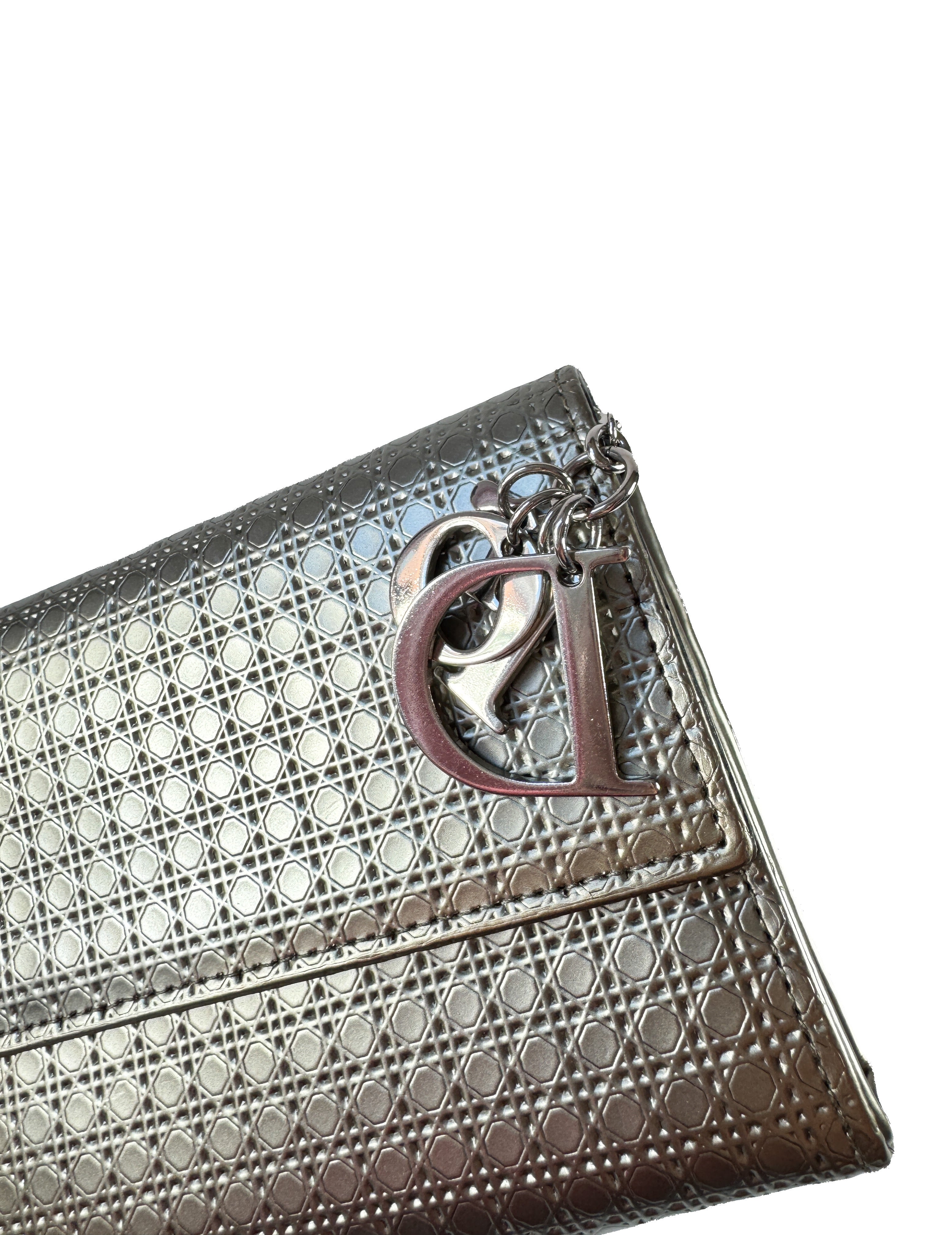 Christian Dior metallic patent leather micro Cannage  Lady Dior WOC  88-MA-0176