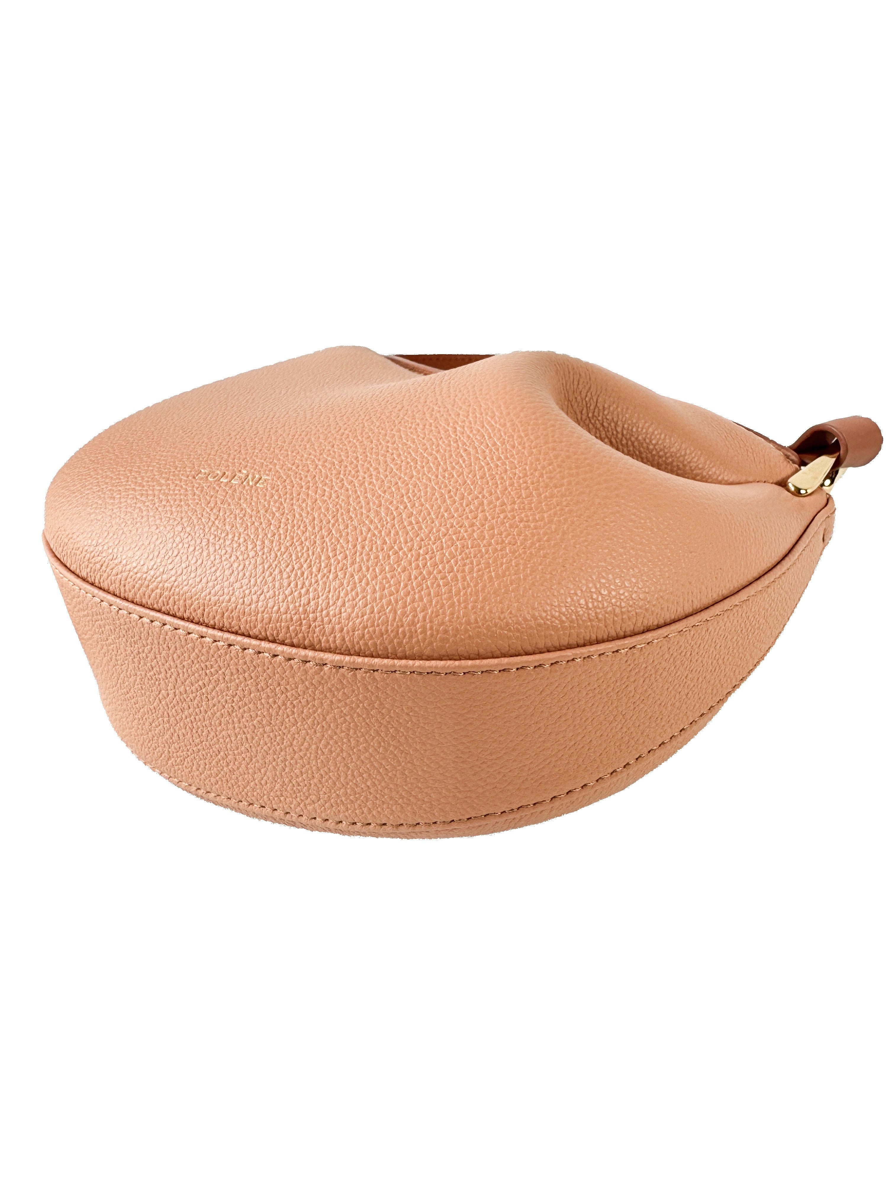 Polène peach Tonca leather crossbody