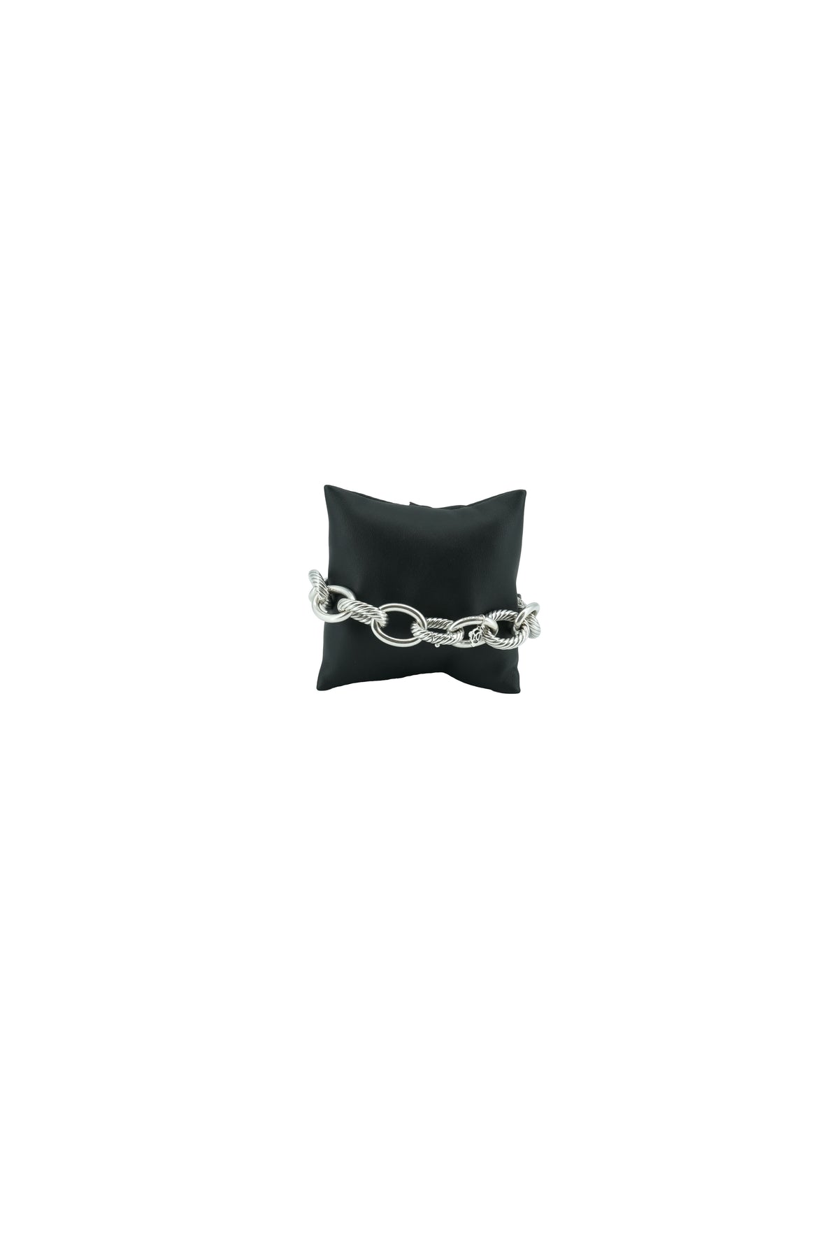 David Yurman sterling silver diamond large oval link bracelet