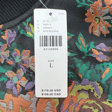 Anthropologie multicolor floral print bomber jacket size L NWT