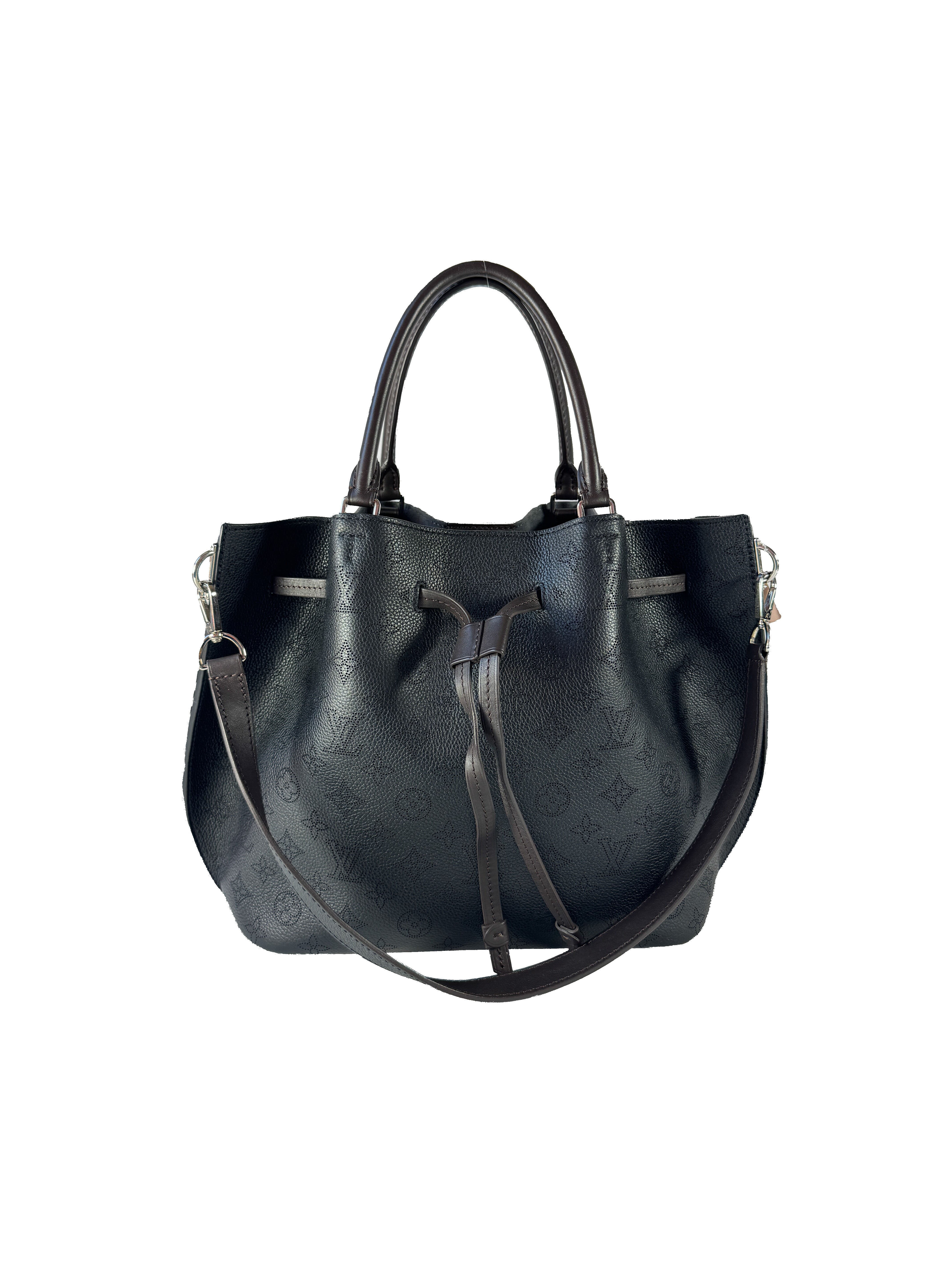 Louis Vuitton Girolata Handbag Mahina Leather black DR0147