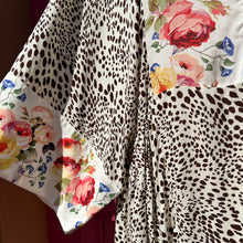 Johnny Was leopard print floral short sleeve dress size M