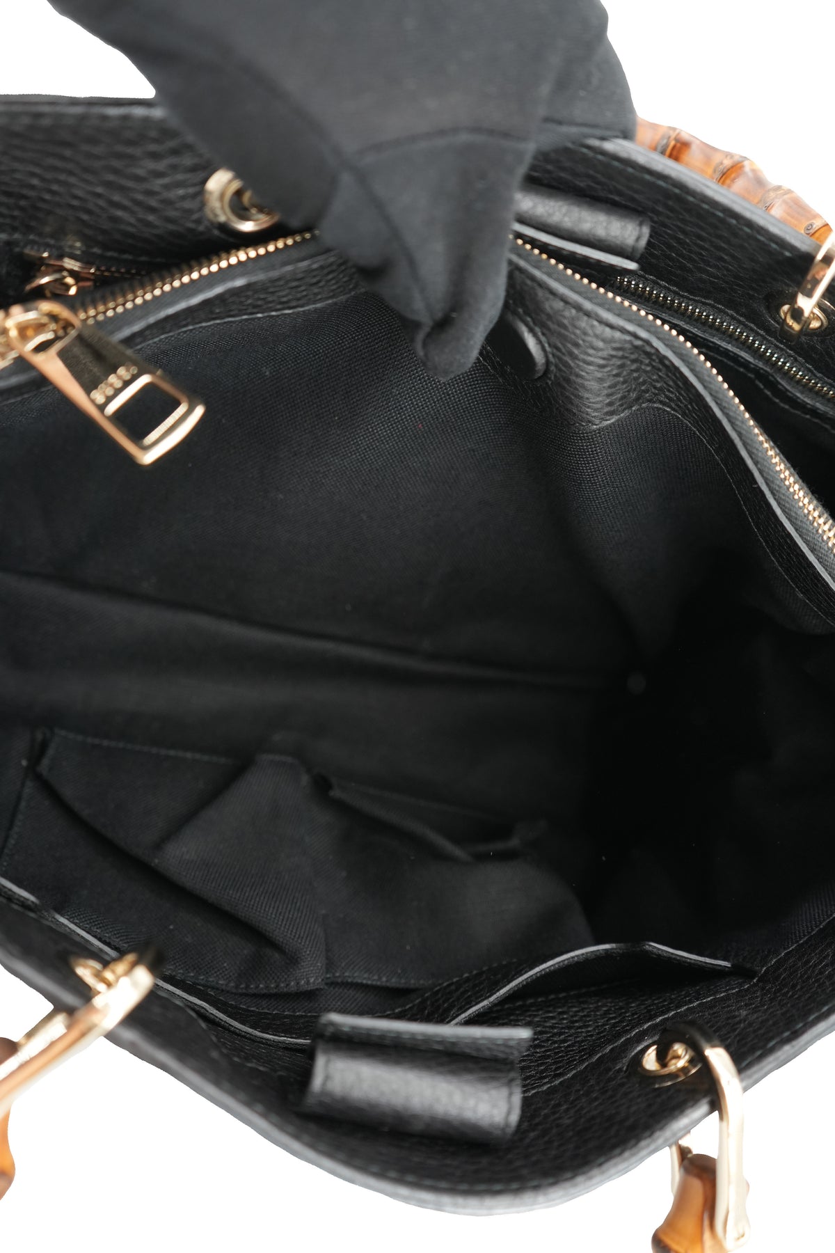Gucci black Bamboo shopper tote 001998