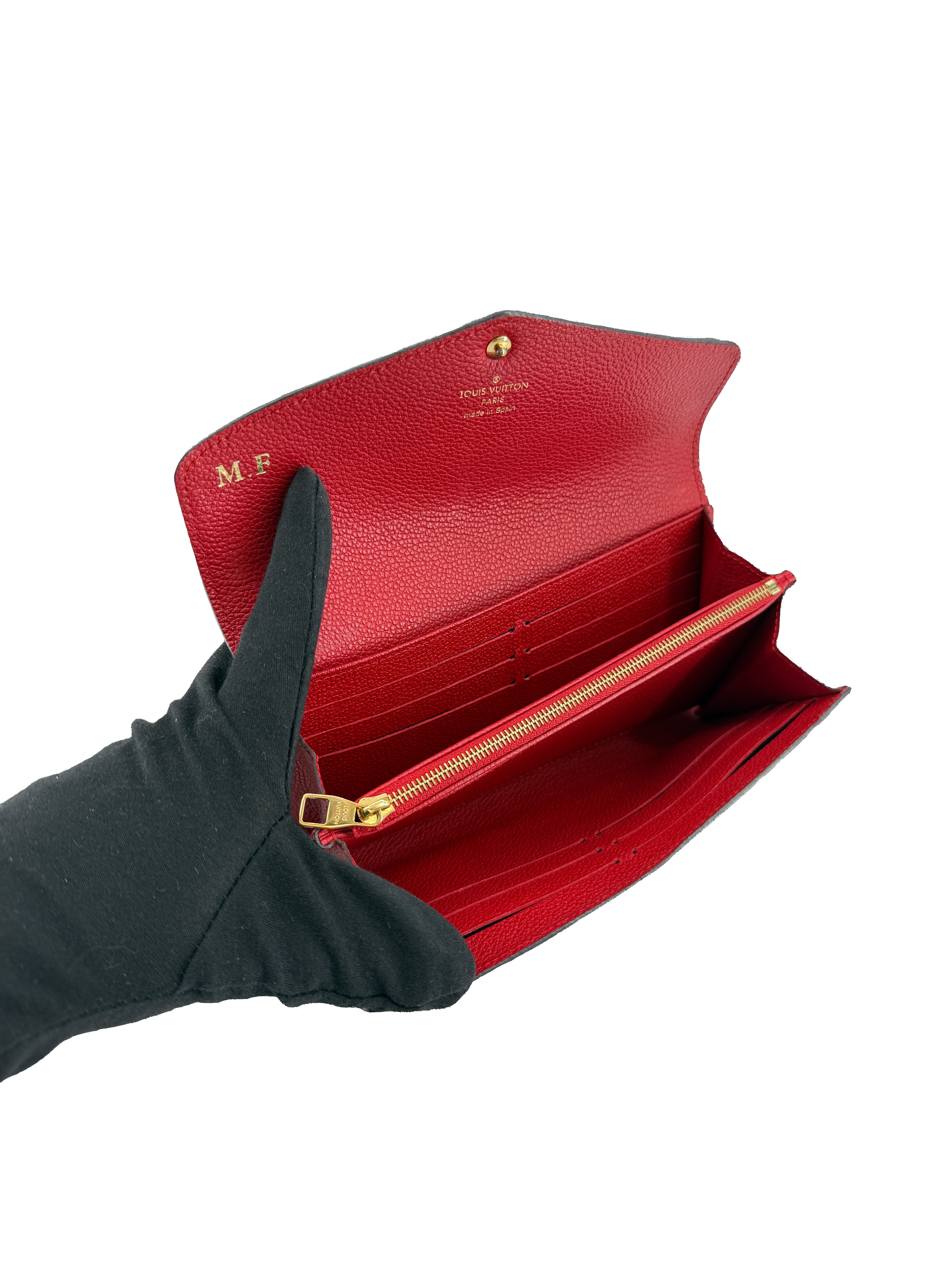 Louis Vuitton monogram empreinte red Sarah wallet CA2146