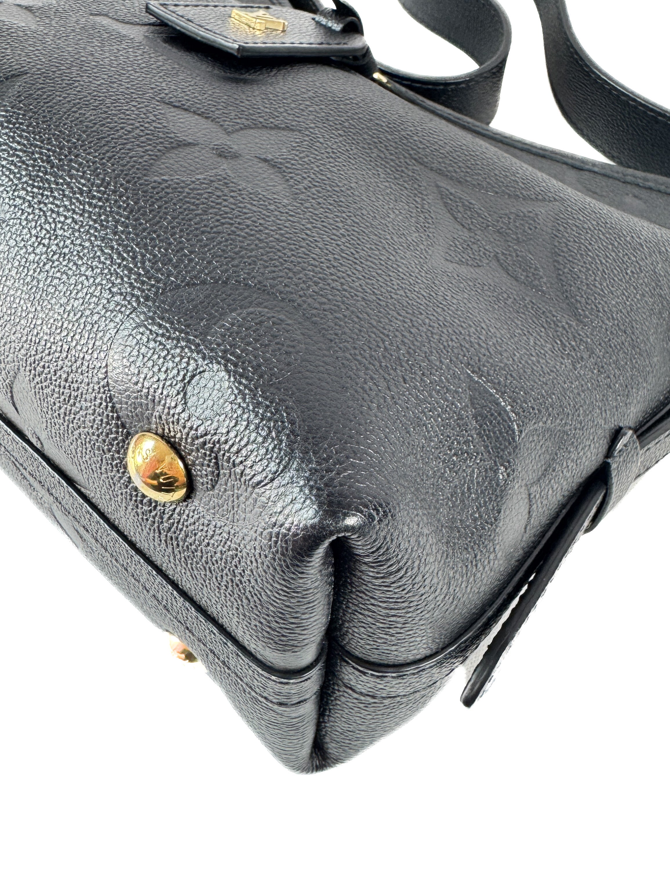 Louis Vuitton black empreinte Giant monogram carryall hobo PM NFC