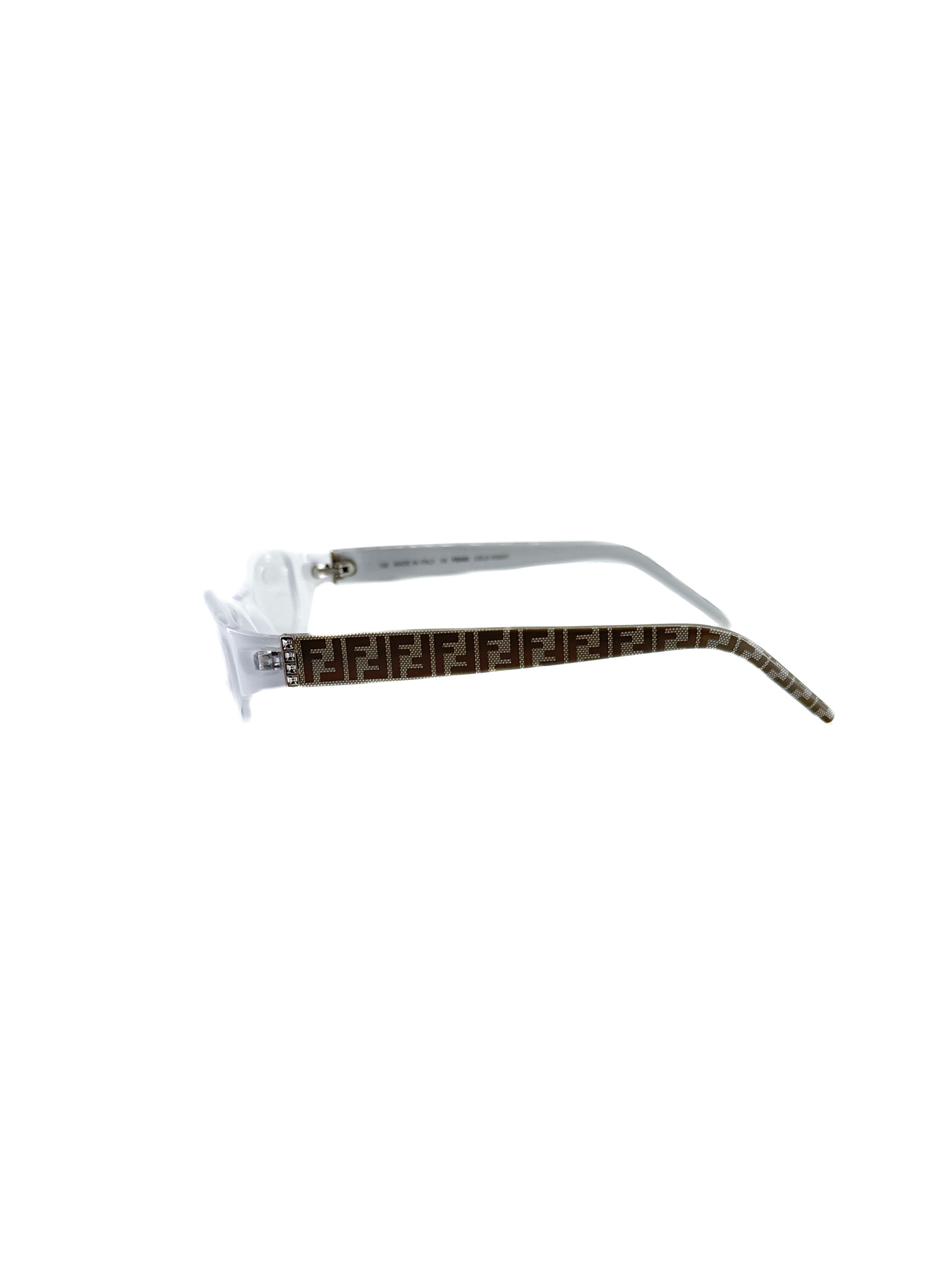 Fendi Zucca white eyeglasses frames CASE