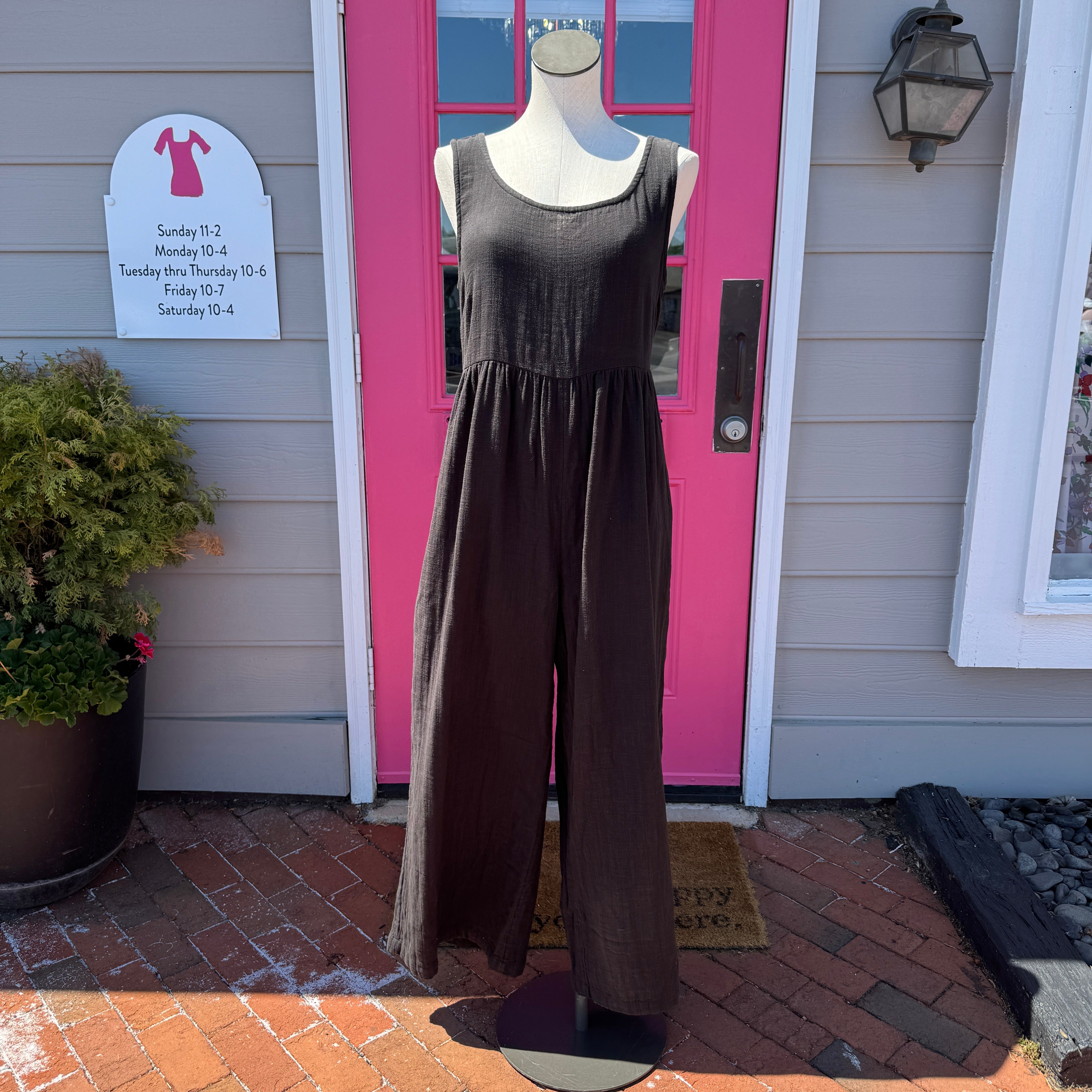 Lucy & Yak black cotton jumpsuit size 10