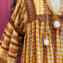 Dodo Bar Or yellow white check dress size M