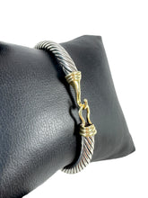 David Yurman sterling silver 14k gold 5mm buckle cable bracelet