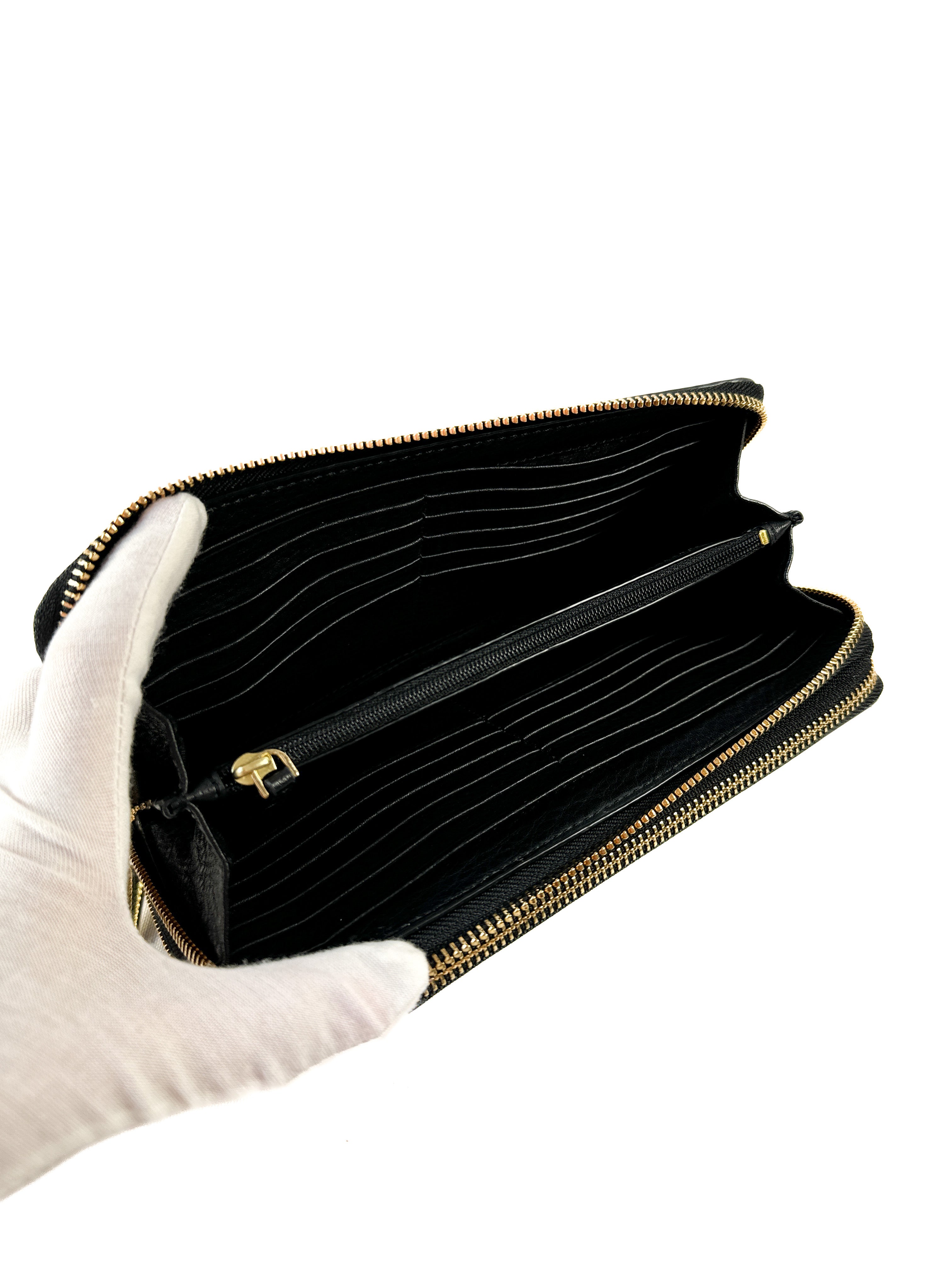 Tory Burch black Landon large travel wallet