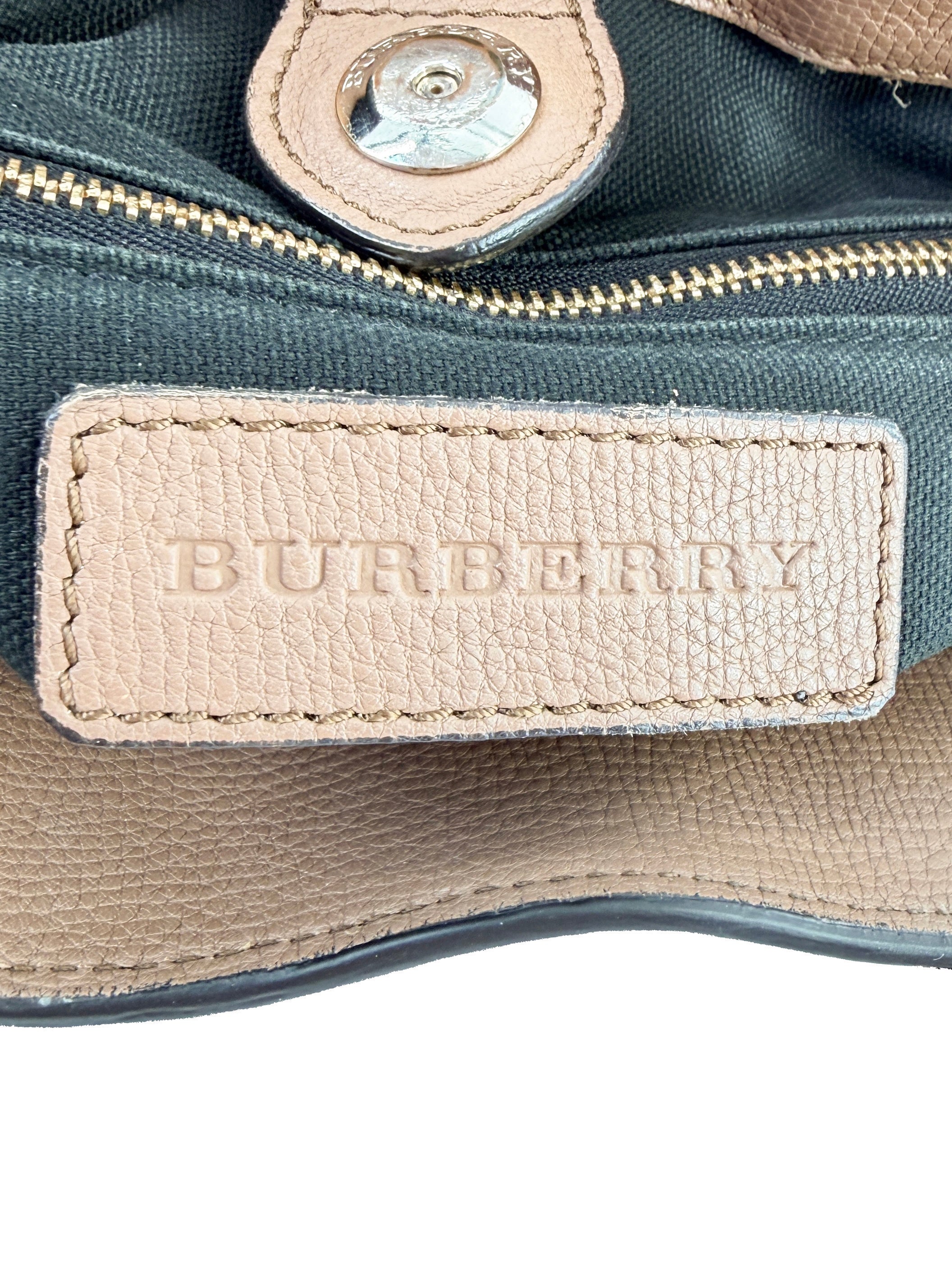 Burberry brown leather medium Banner check tote