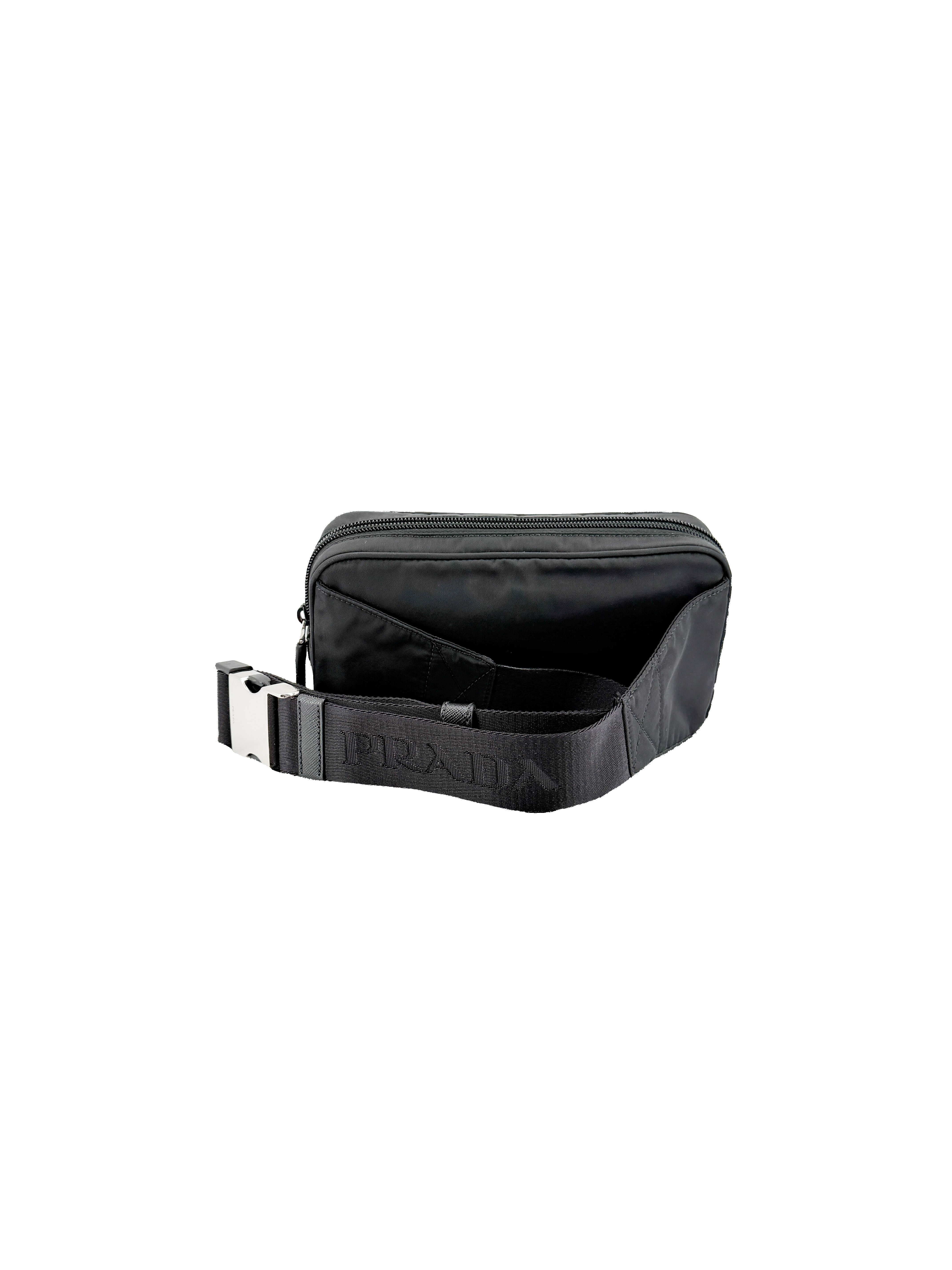 Prada black Re-nylon belt bag 158 C