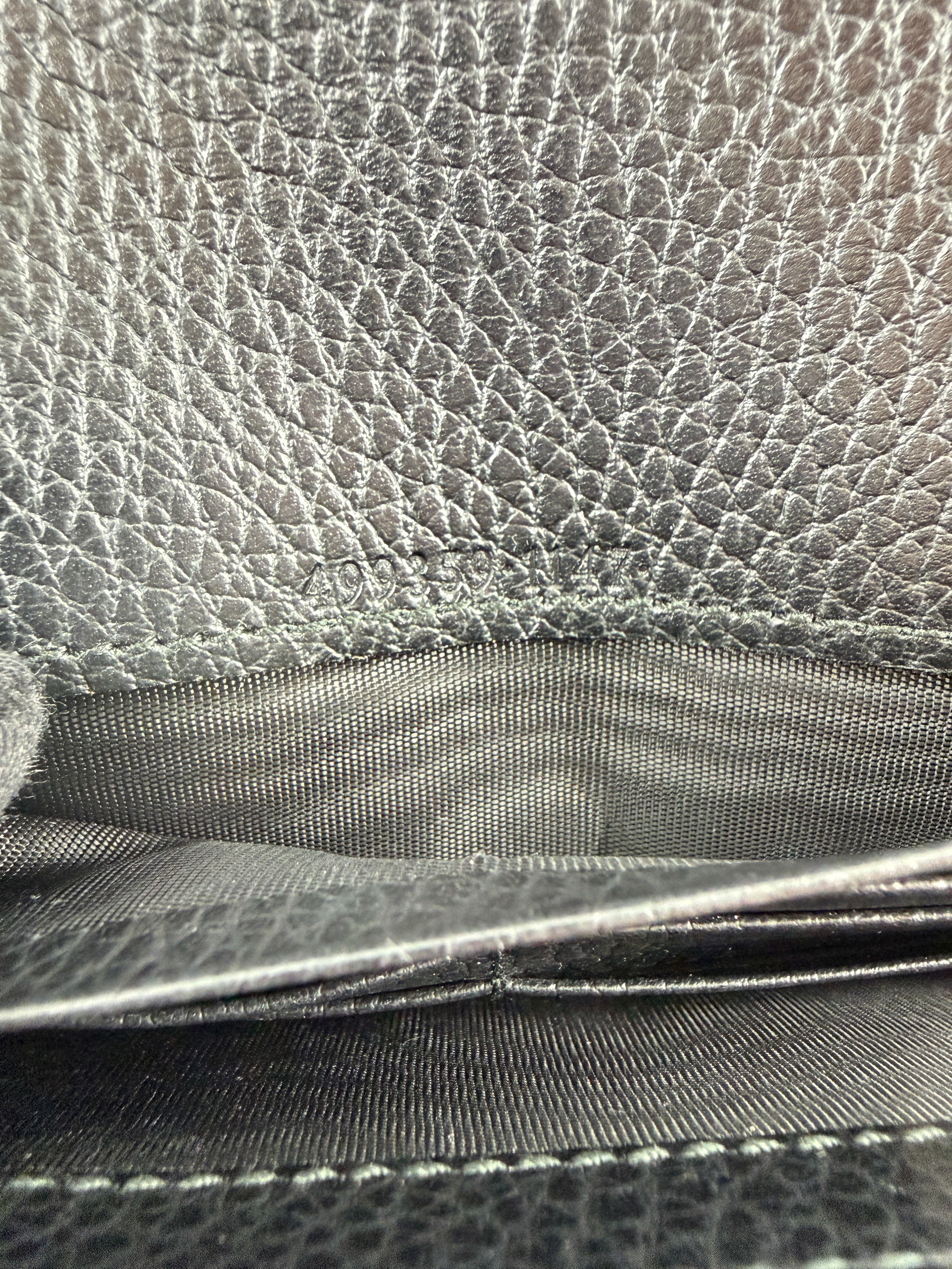 Gucci black leather Butterfly wallet 499359 1147