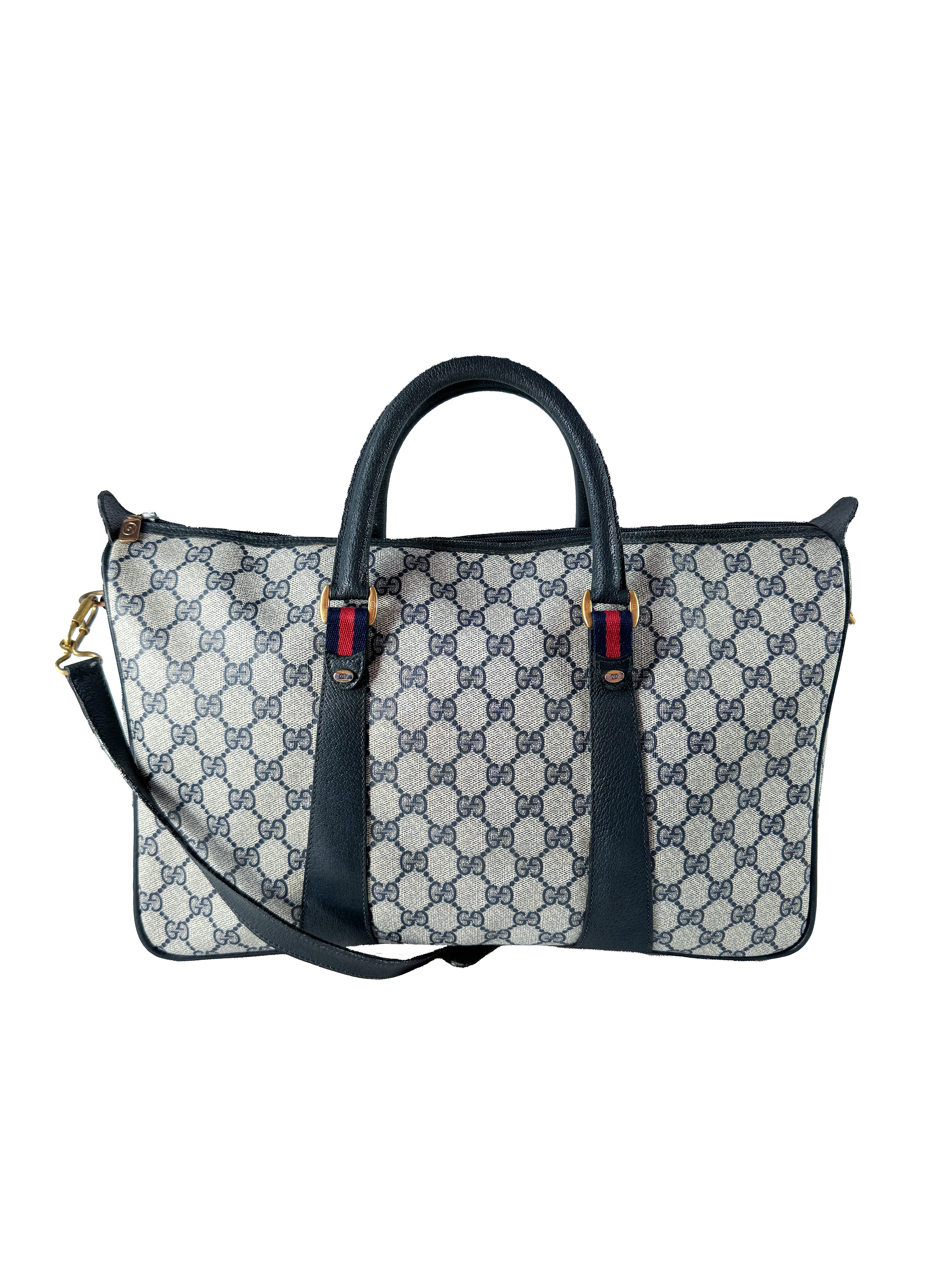Gucci navy sherry line boston bag 3902041