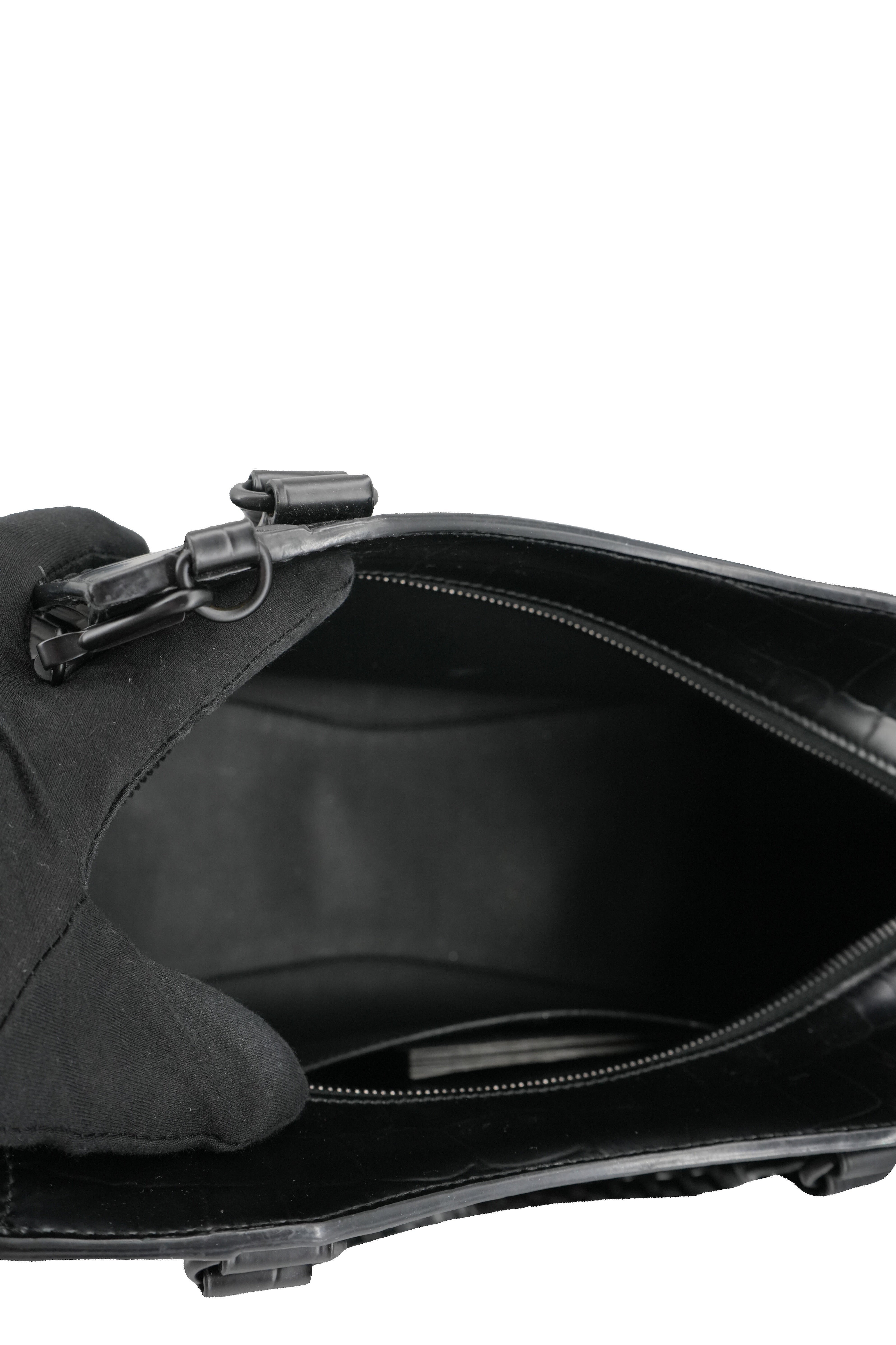 Balenciaga black croc embossed small Neo Classic City