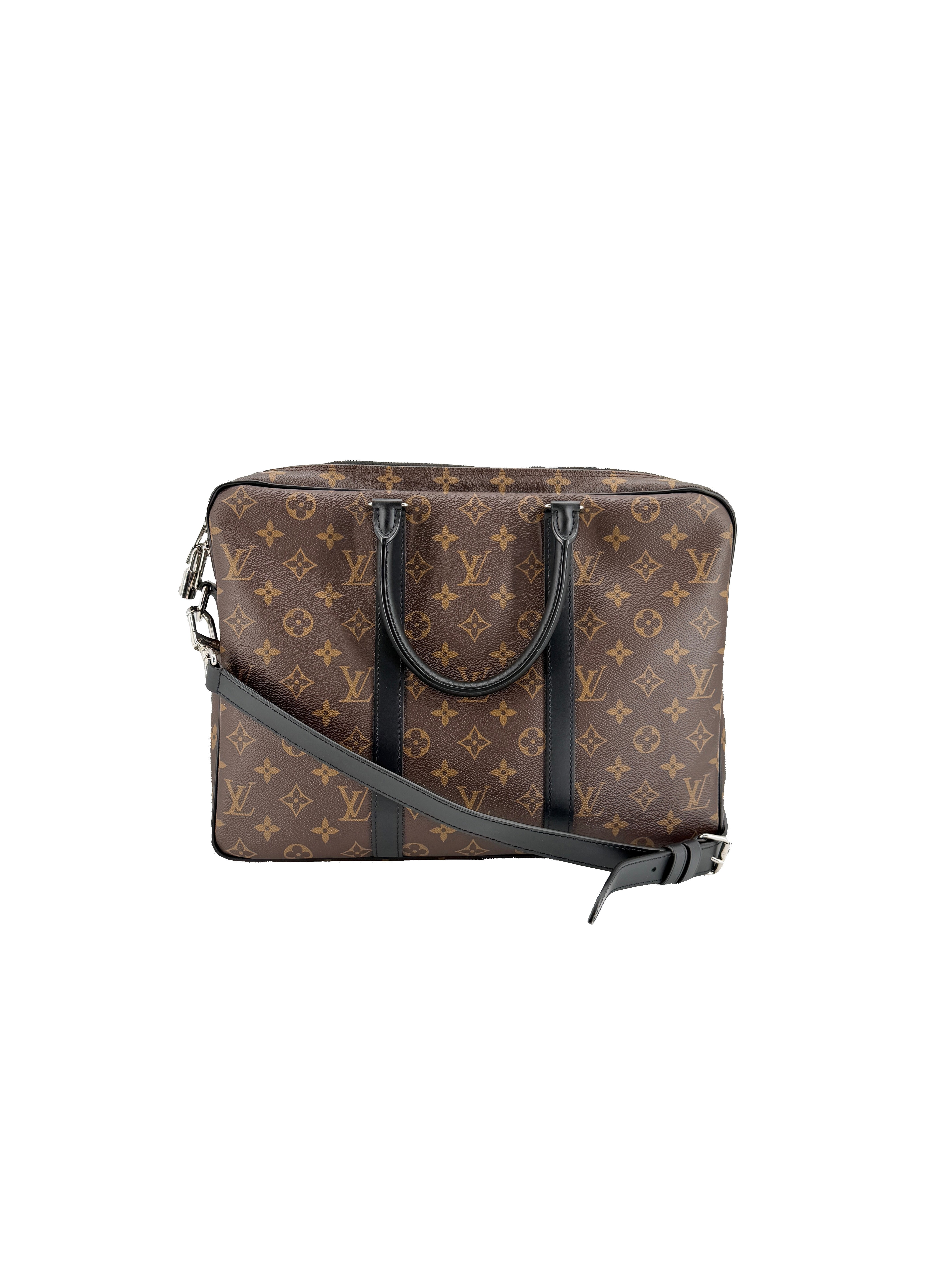 Louis Vuitton monogram black Porte Documents Voyage briefcase NFC