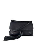 Gucci black leather bamboo daily tassel flap bag 370826520981