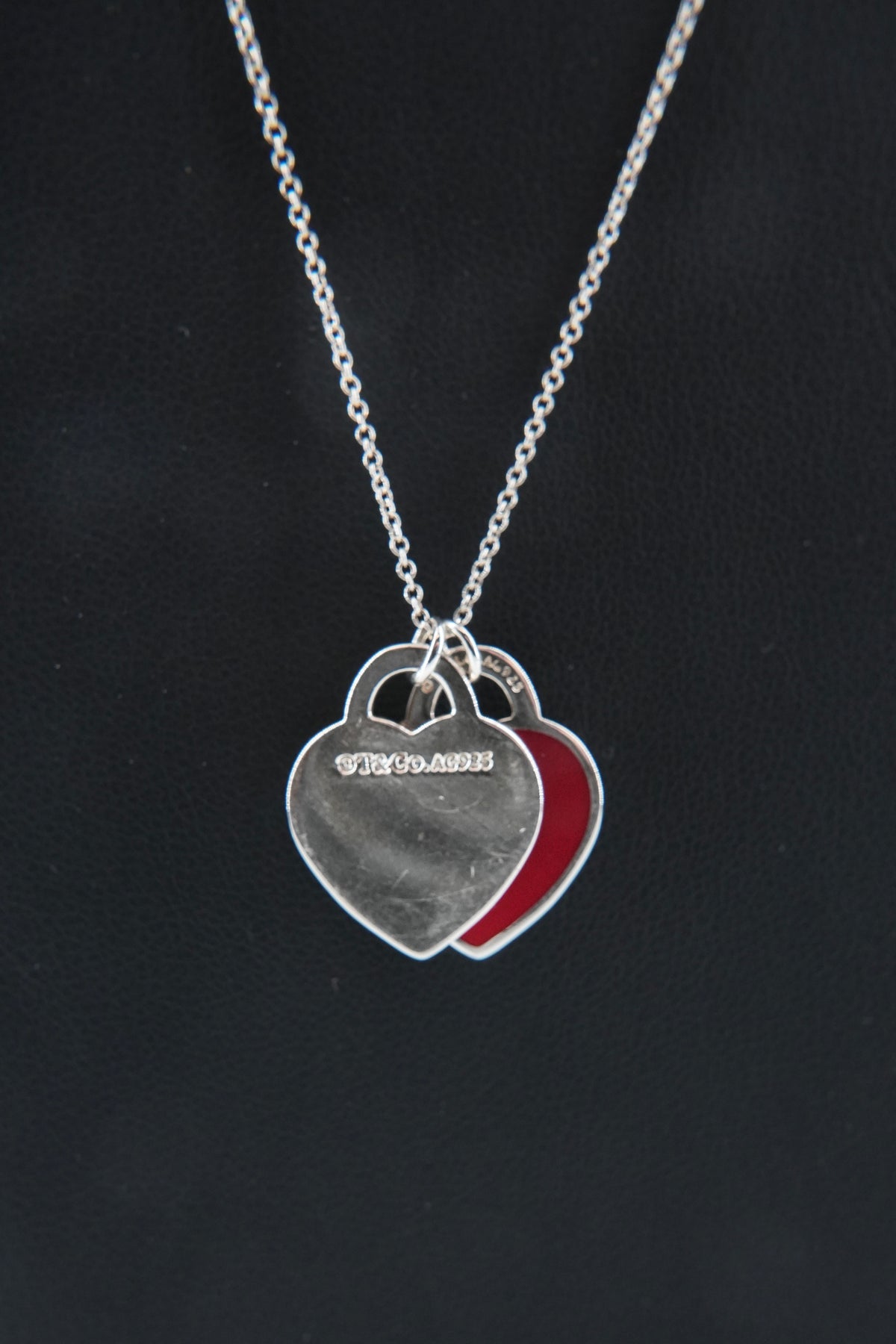 Tiffany & Co sterling silver double heart necklace