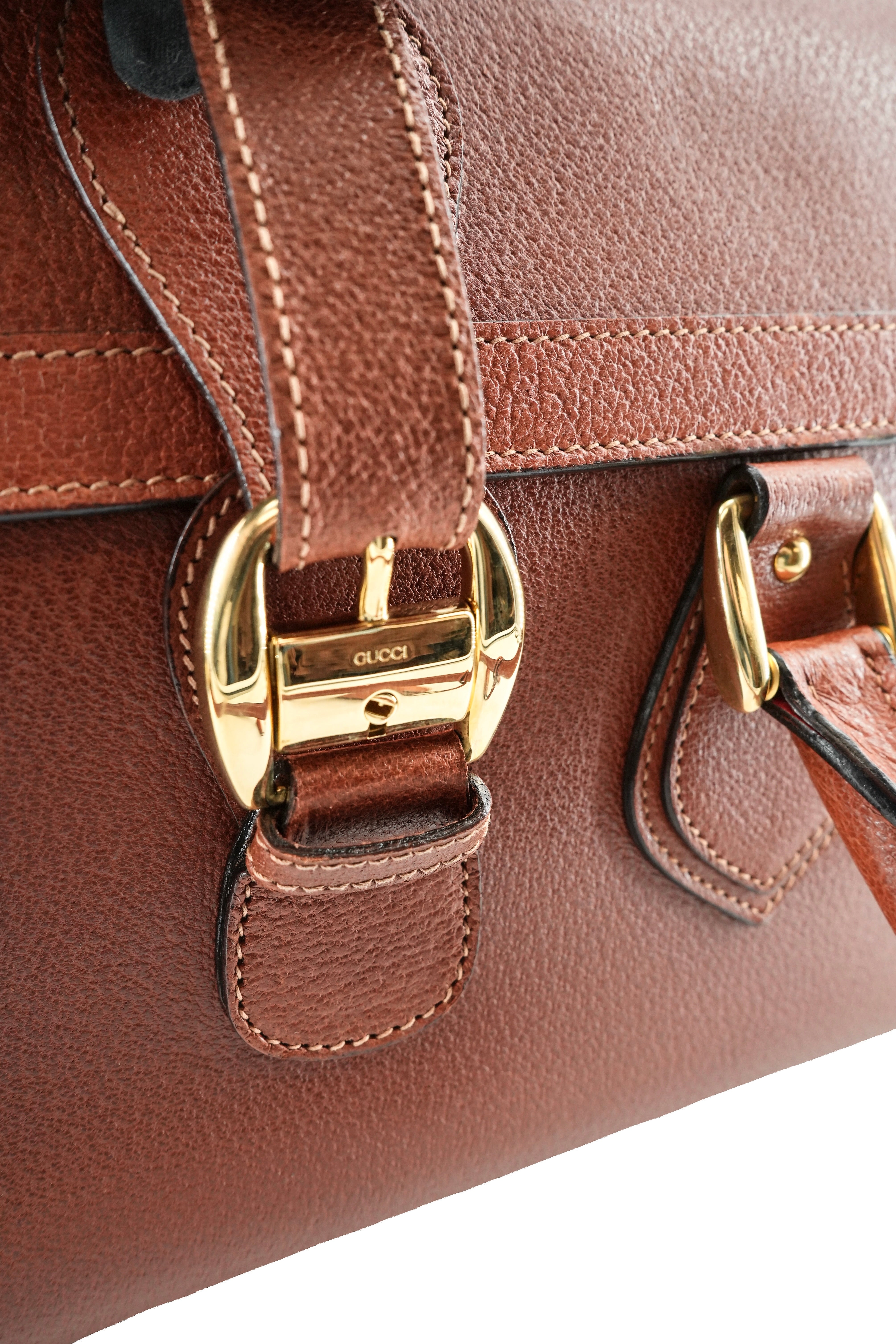 Gucci brown vintage weekender bag 012-122-3435