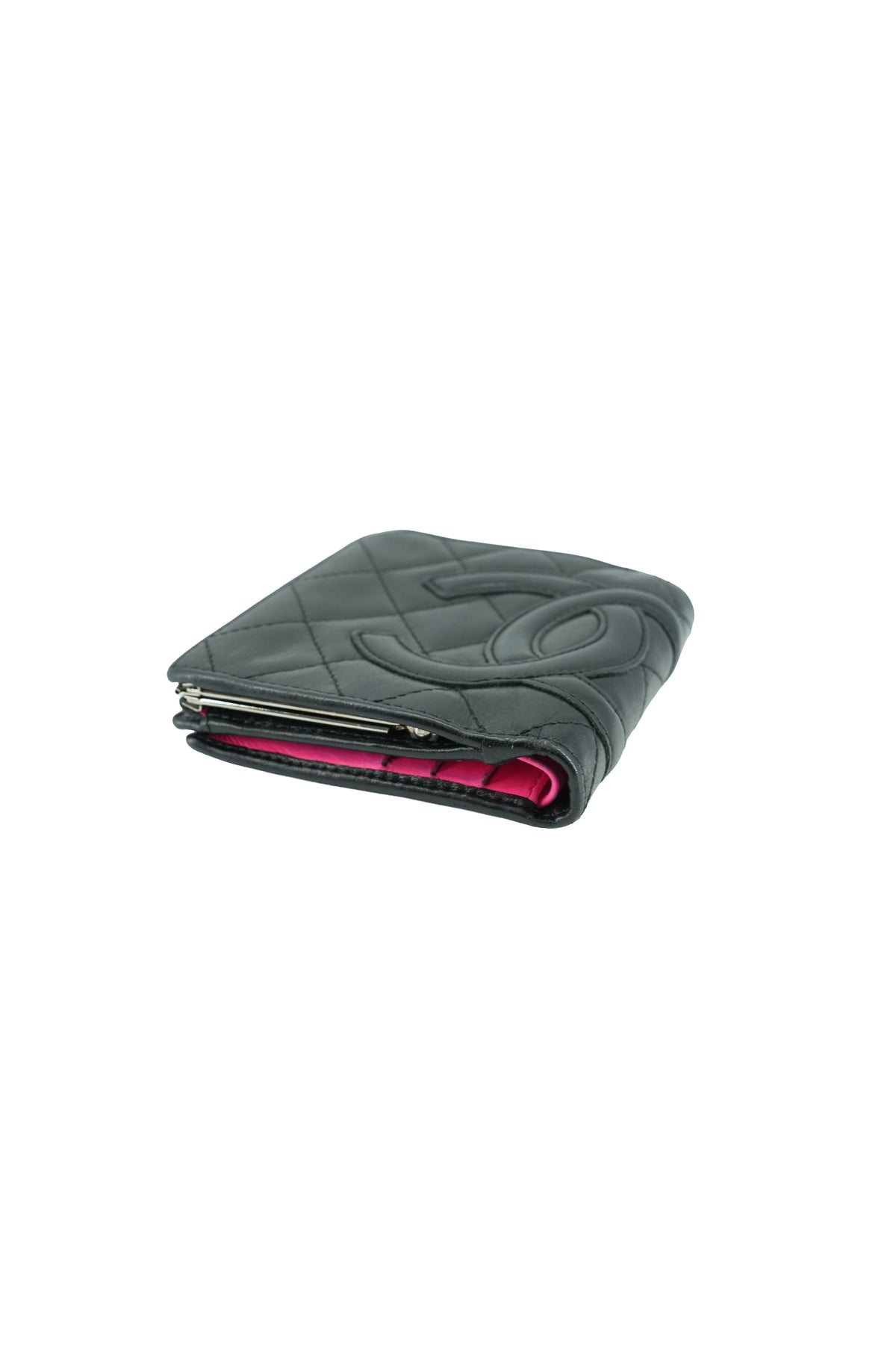 Chanel black quilted Cambon Ligne compact wallet 9349724