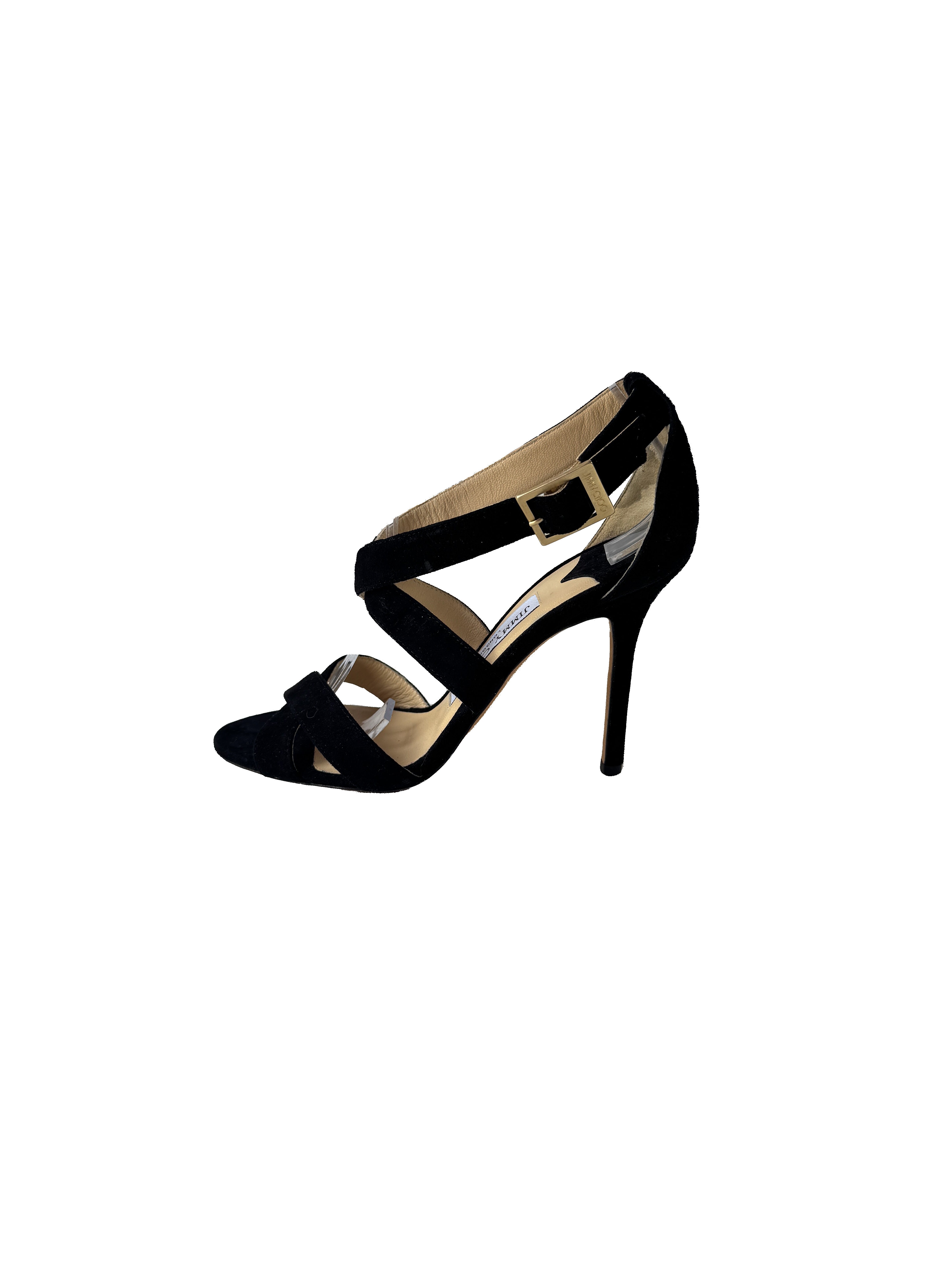 Jimmy Choo black suede Lottie heels size 37 (7)