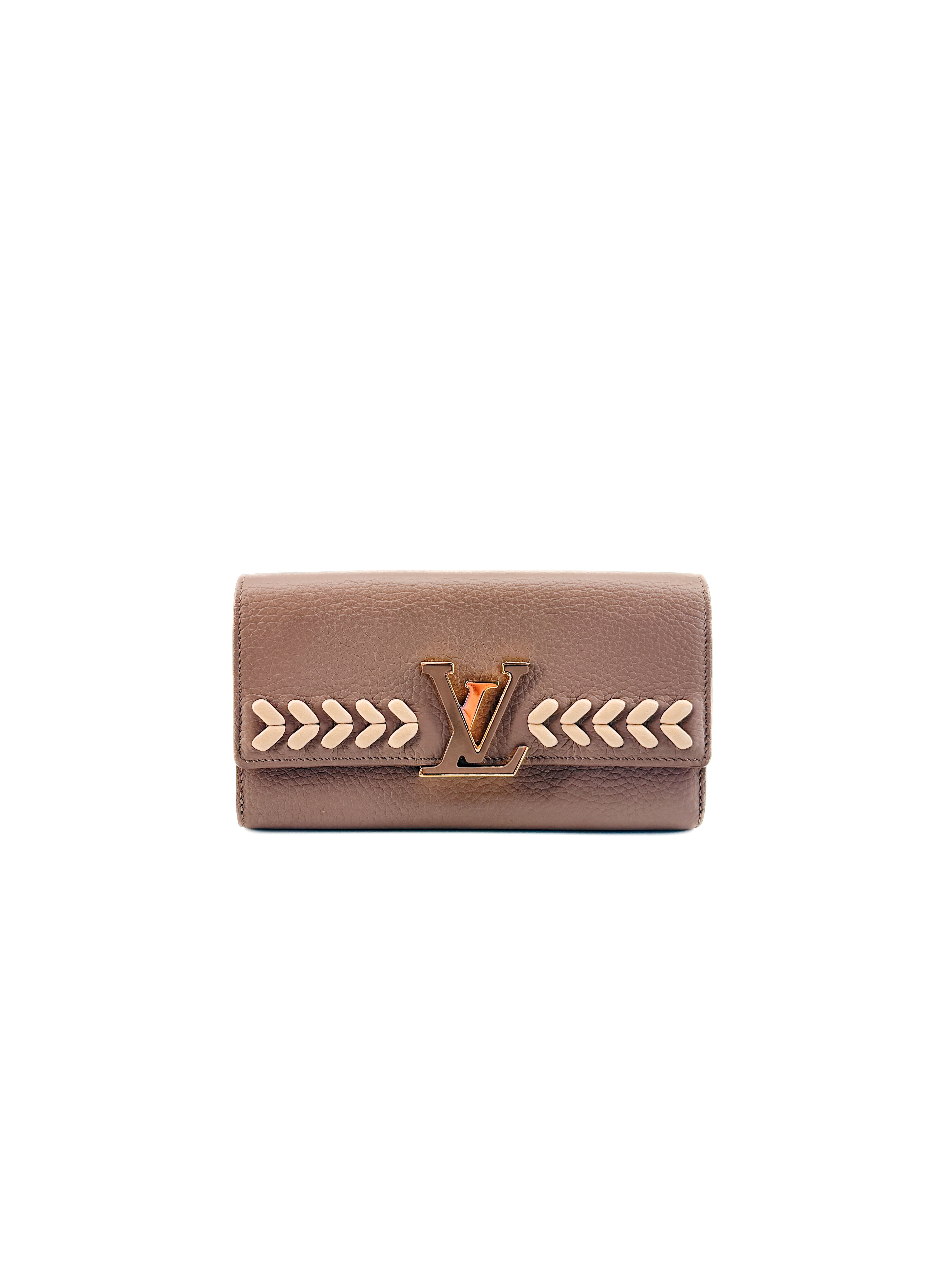 Louis Vuitton taupe Capucines long wallet MI4137