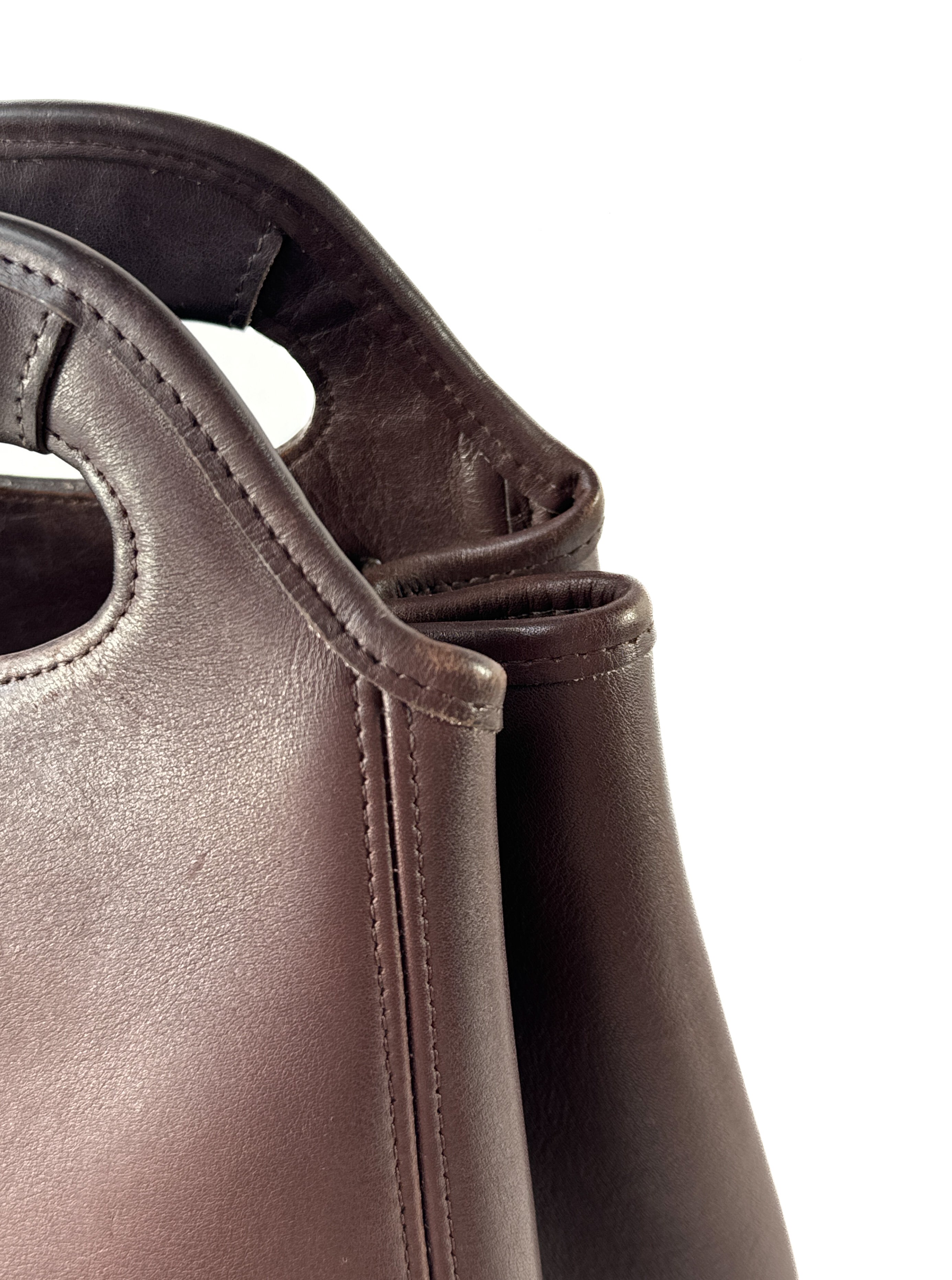 Coach dark brown leather drawstring backpack vintage 1996