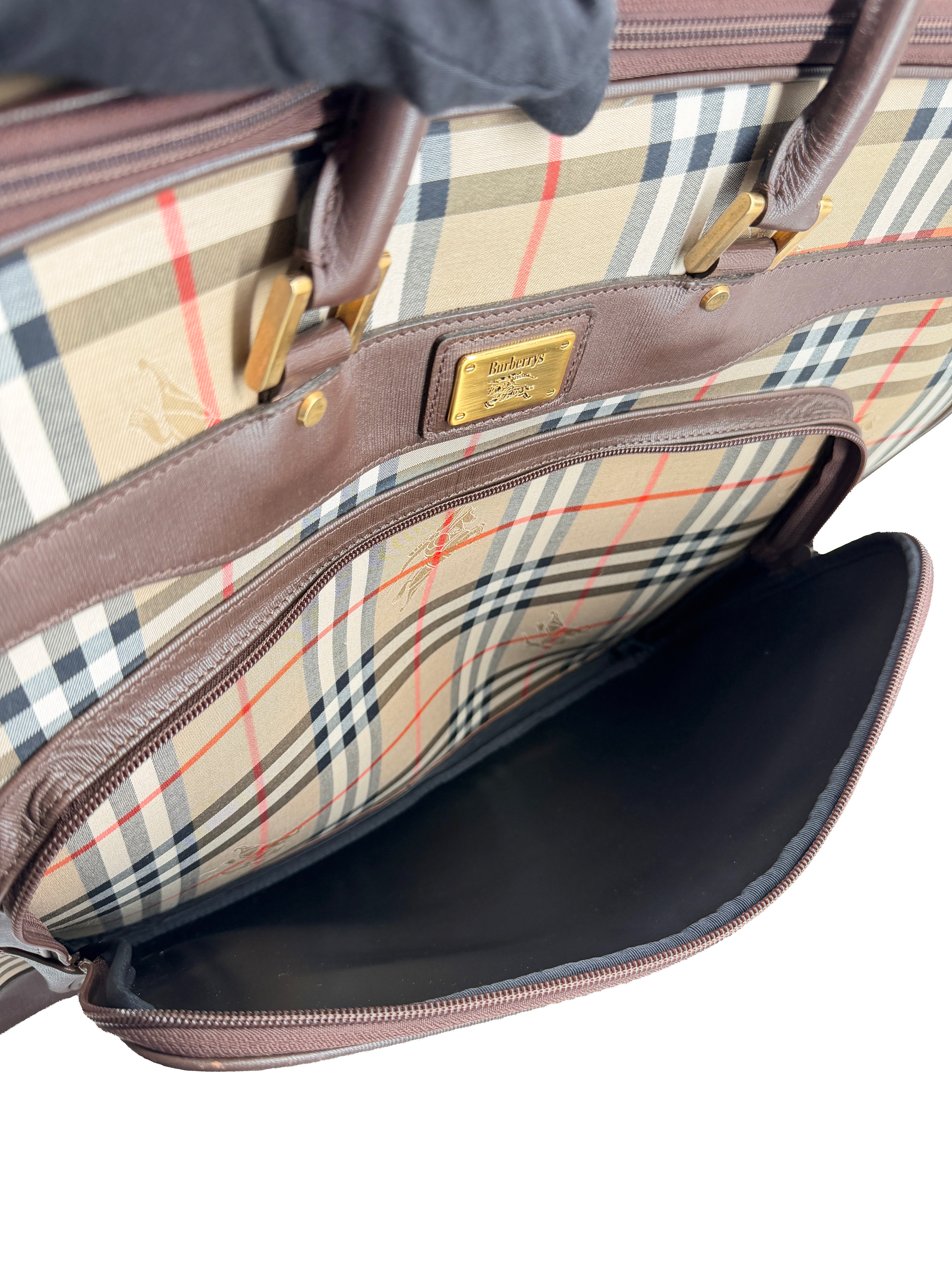 Burberry vintage brown trimmed foldable garment bag