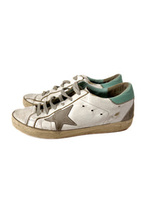 Golden Goose white and blue superstar sneakers size 36