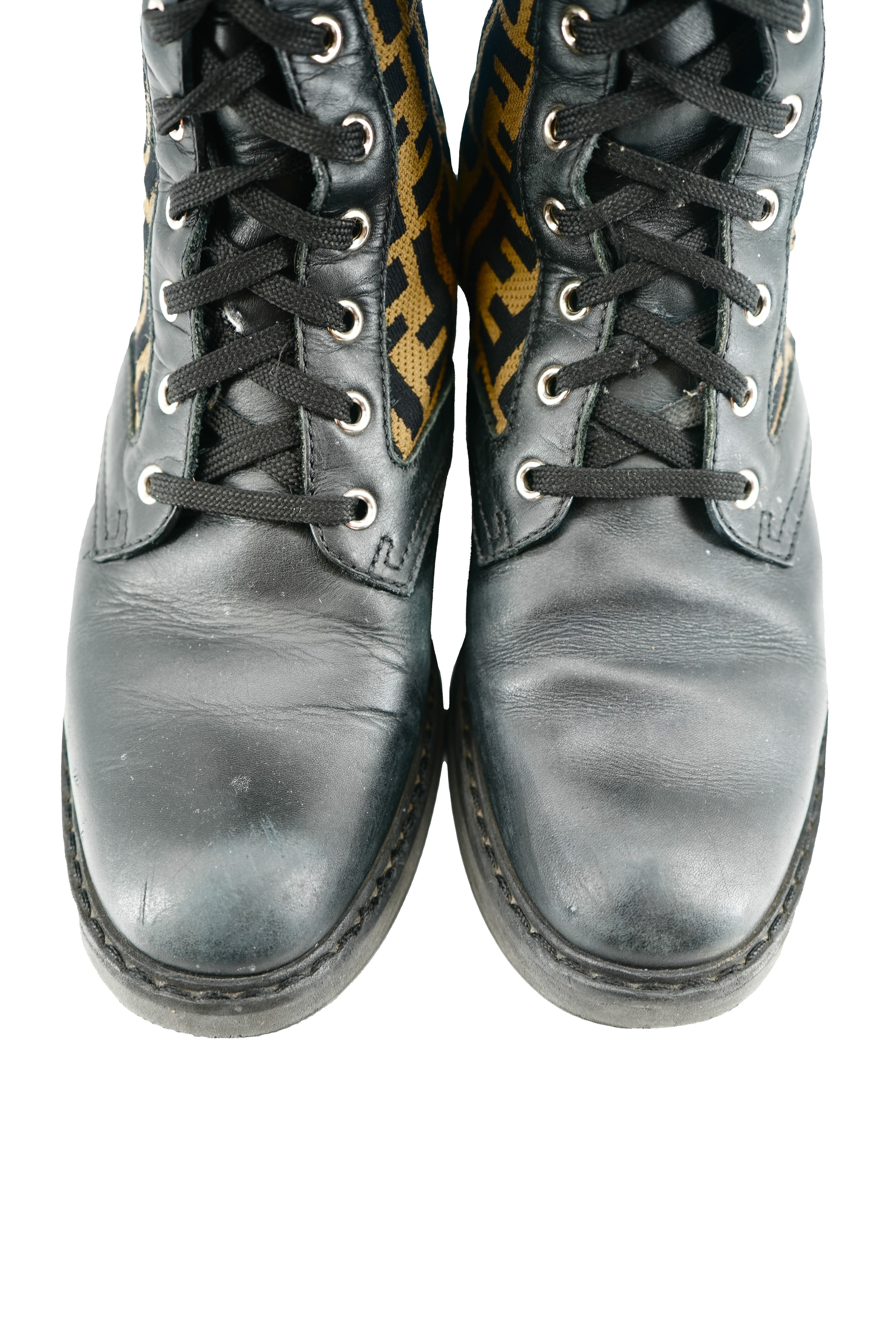Fendi Zucca combat boots size 39.5