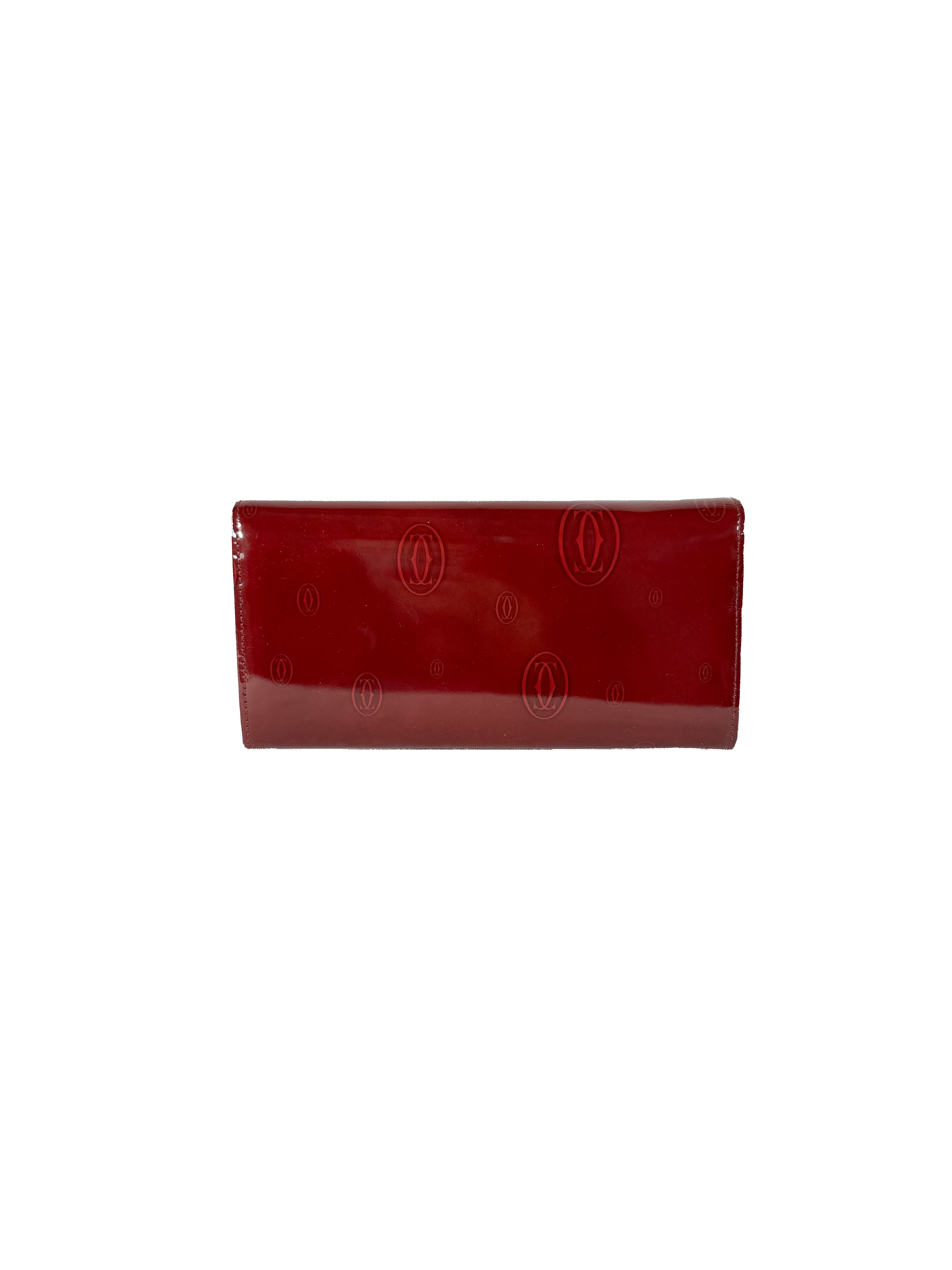 Cartier red patent leather Happy Birthday wallet  FCWE