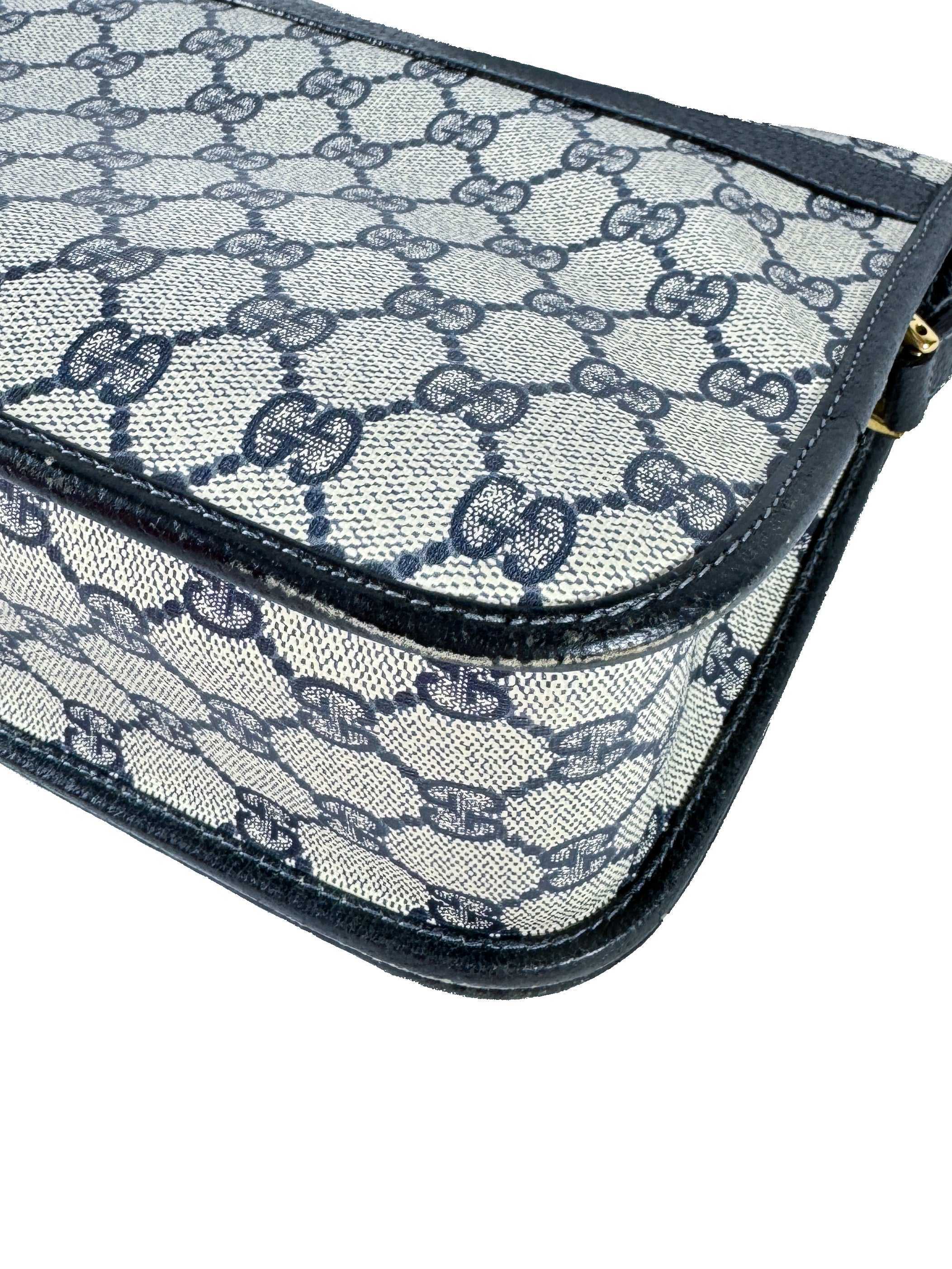 Gucci navy GG vintage sherry line crossbody 001.904.0915