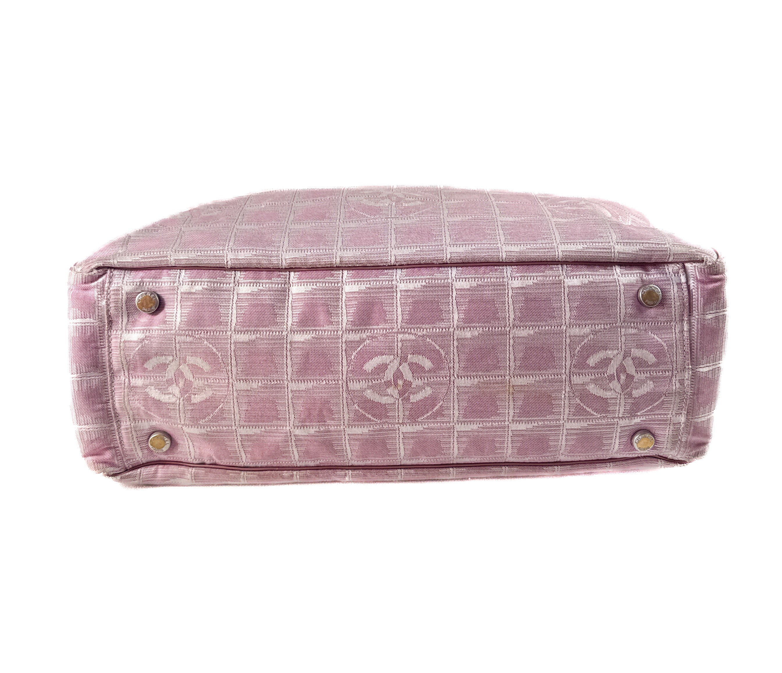 Chanel pink nylon travel line tote 6832897