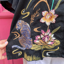 Johnny Was black embroidered short sleeve top size L