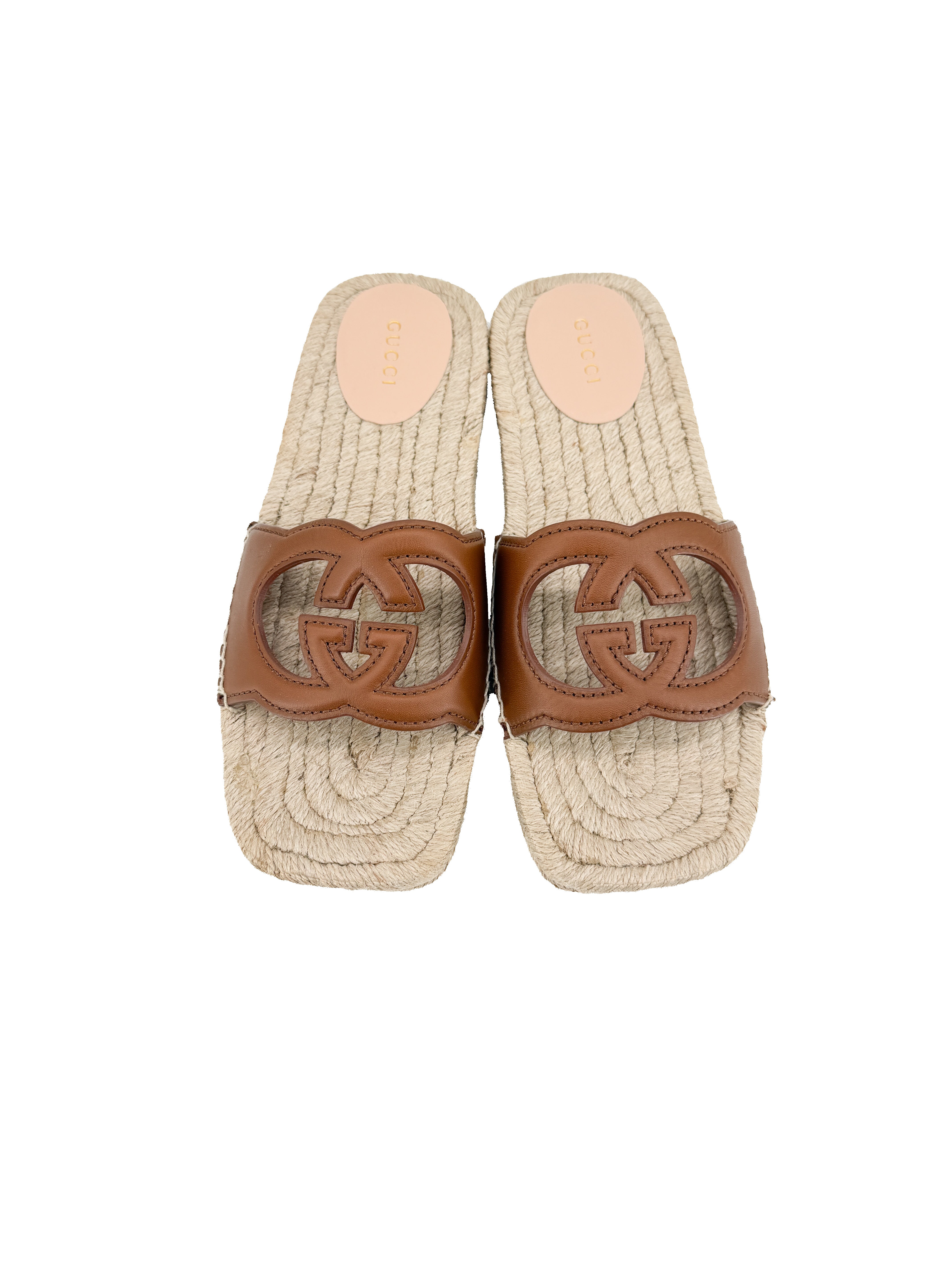 Gucci interlocking G espadrille slides size 37 NEW BOX