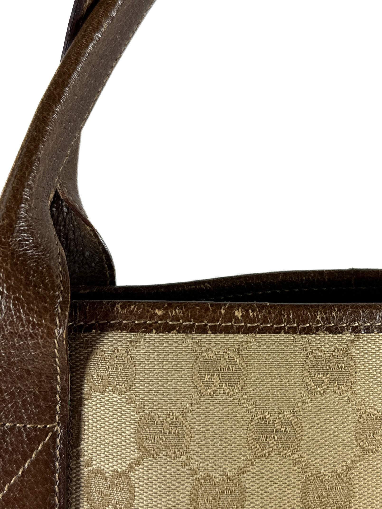 Gucci brown monogram vertical tote 214397