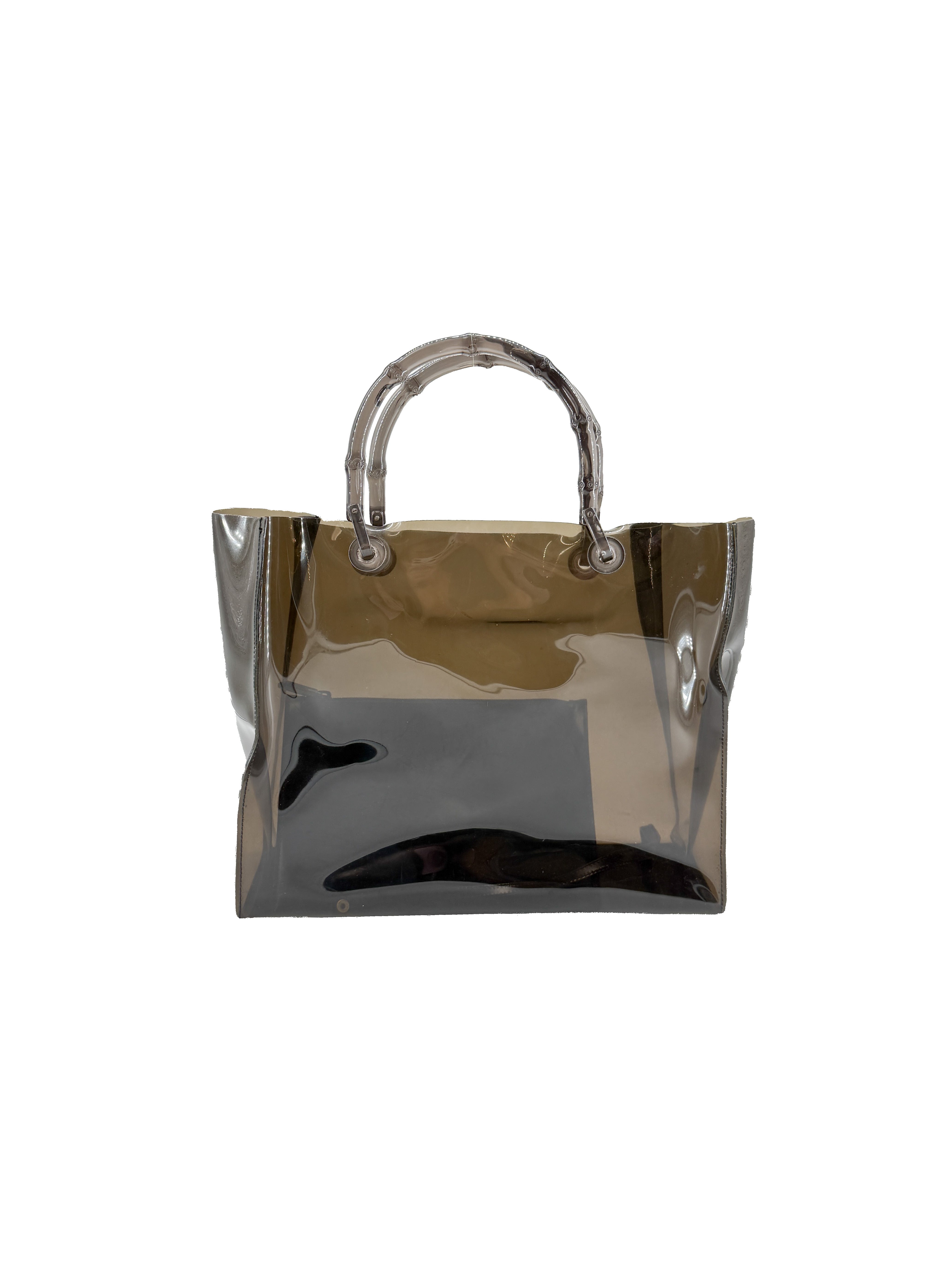 Gucci gray vinyl vintage tote 021011 2959