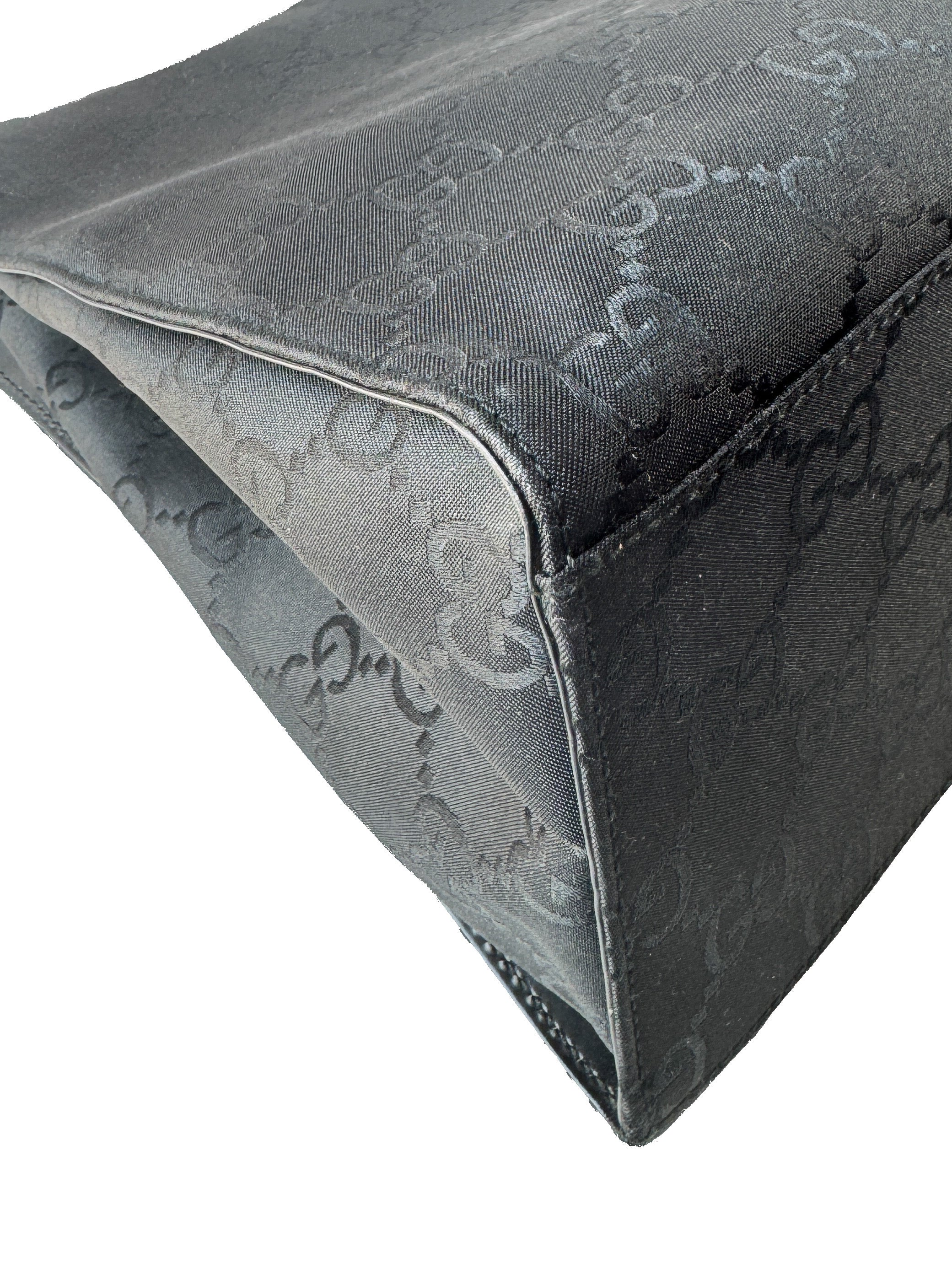 Gucci black GG bamboo handle tote 002.1010002122