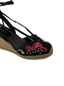 Marc Jacobs Nathalie embroidered wedges size 39