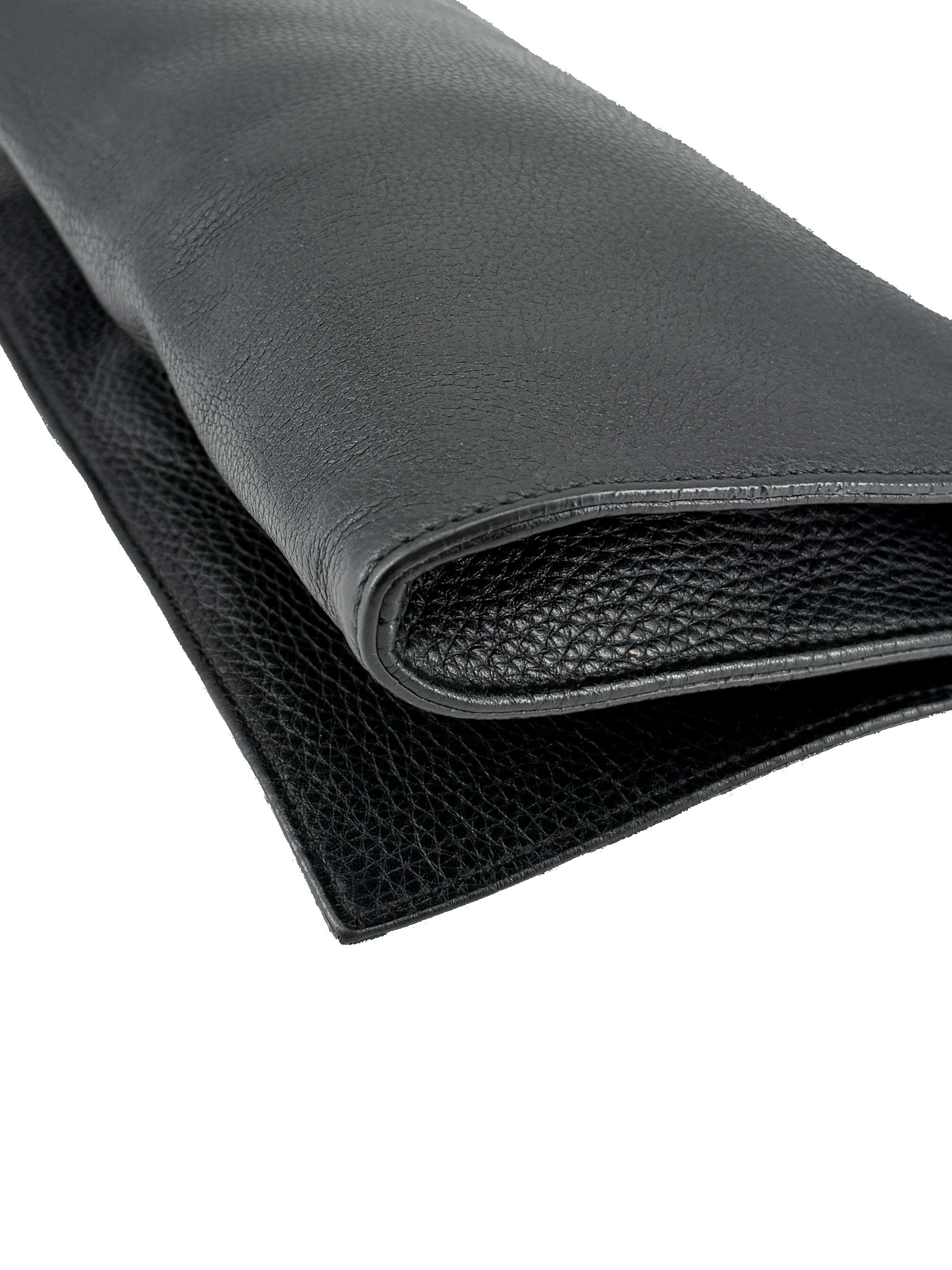 Gucci black leather soho disco clutch 336753 486628