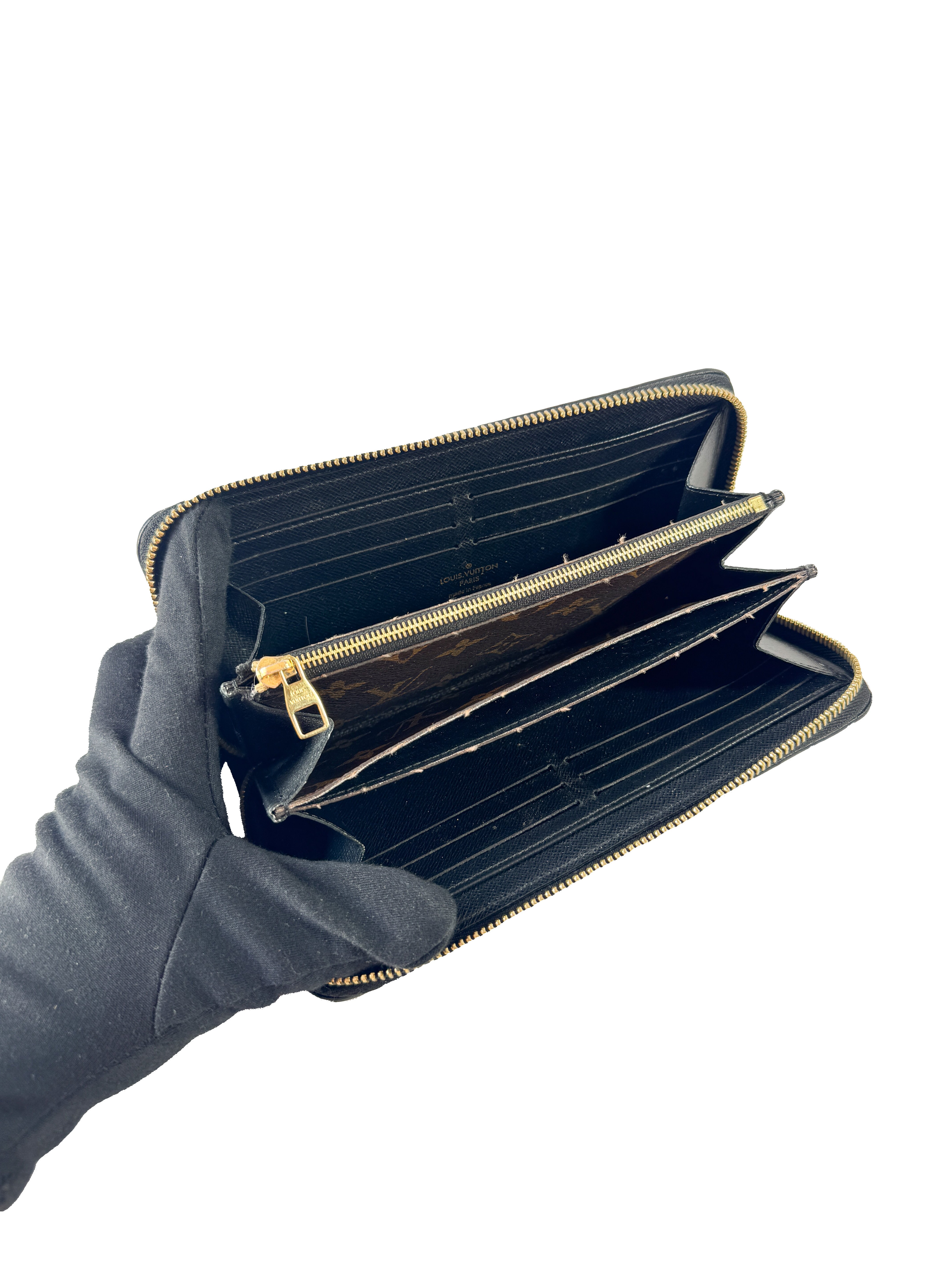 Louis Vuitton monogram/black Retiro zippy wallet MI0159