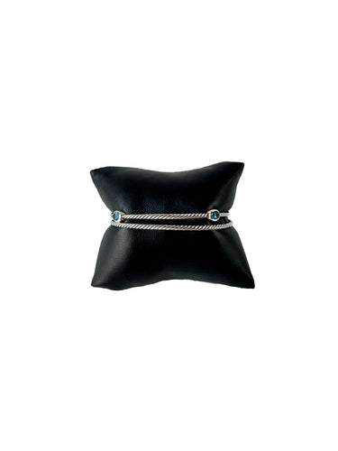 David Yurman sterling silver/blue topaz bangle set