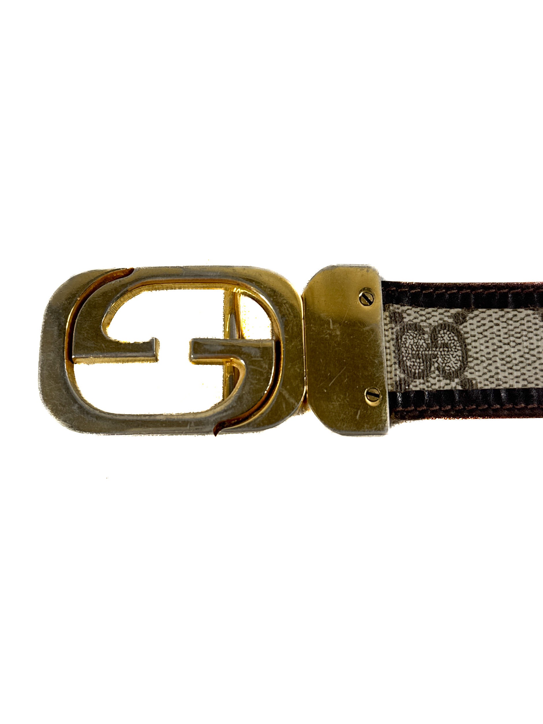Gucci vintage coated canvas belt **as is** (fits 10-14 jean size womens)