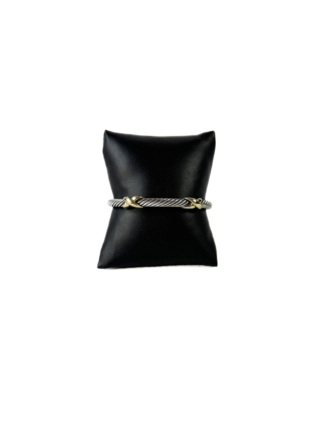 David Yurman sterling silver 18k gold double X station cuff