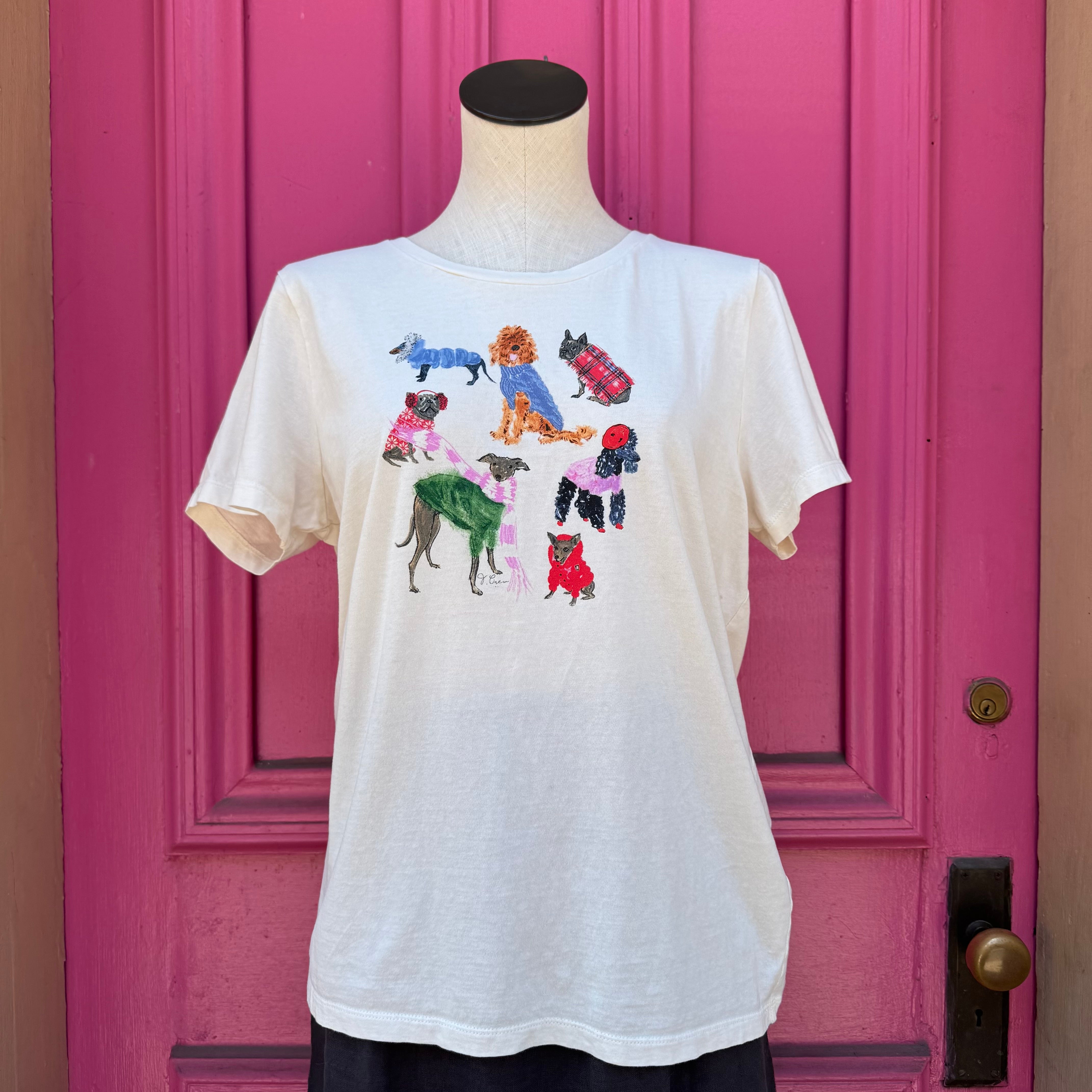 J. Crew dog tee size L