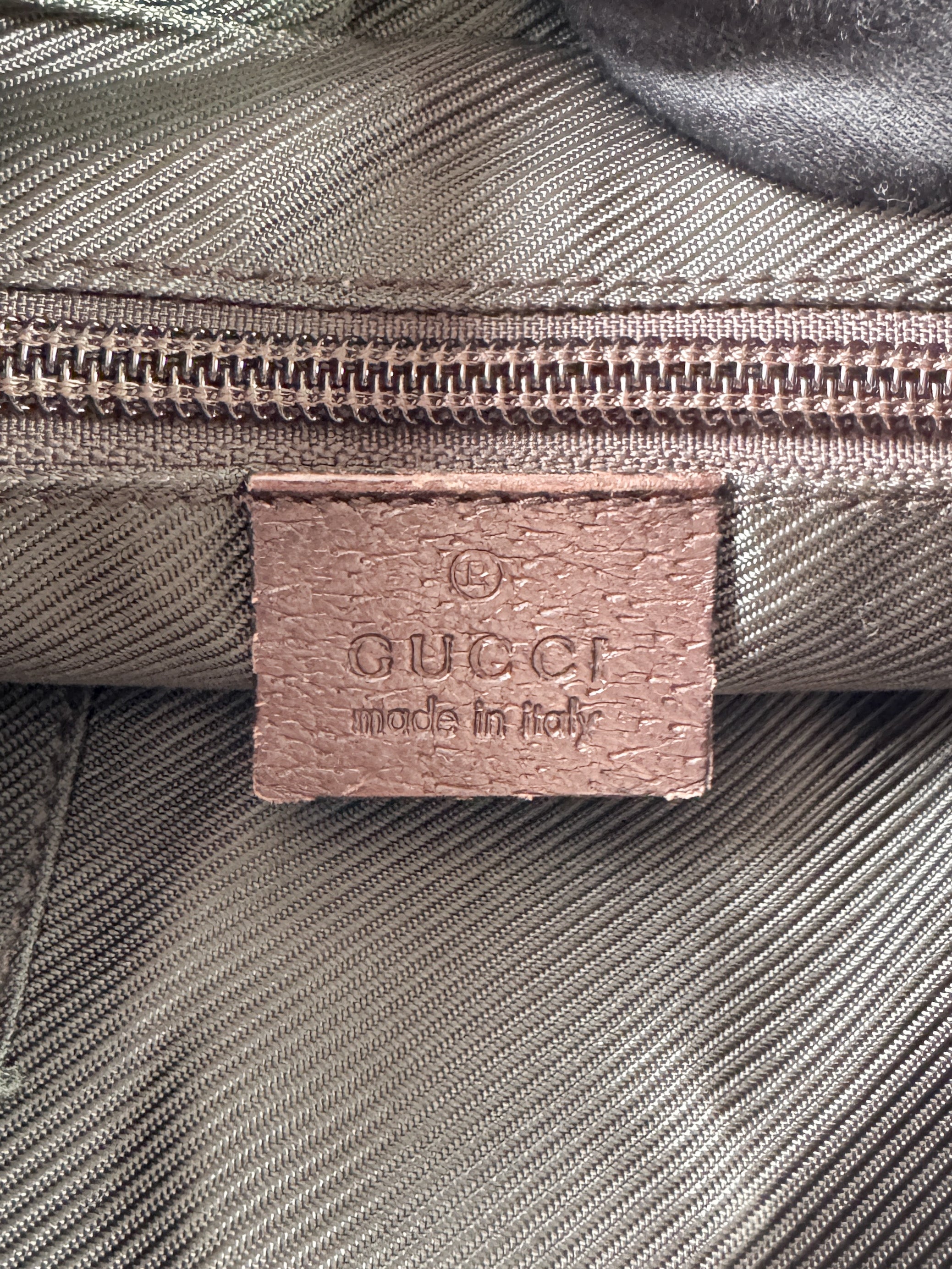 Gucci brown GG half moon canvas bag 122790001998