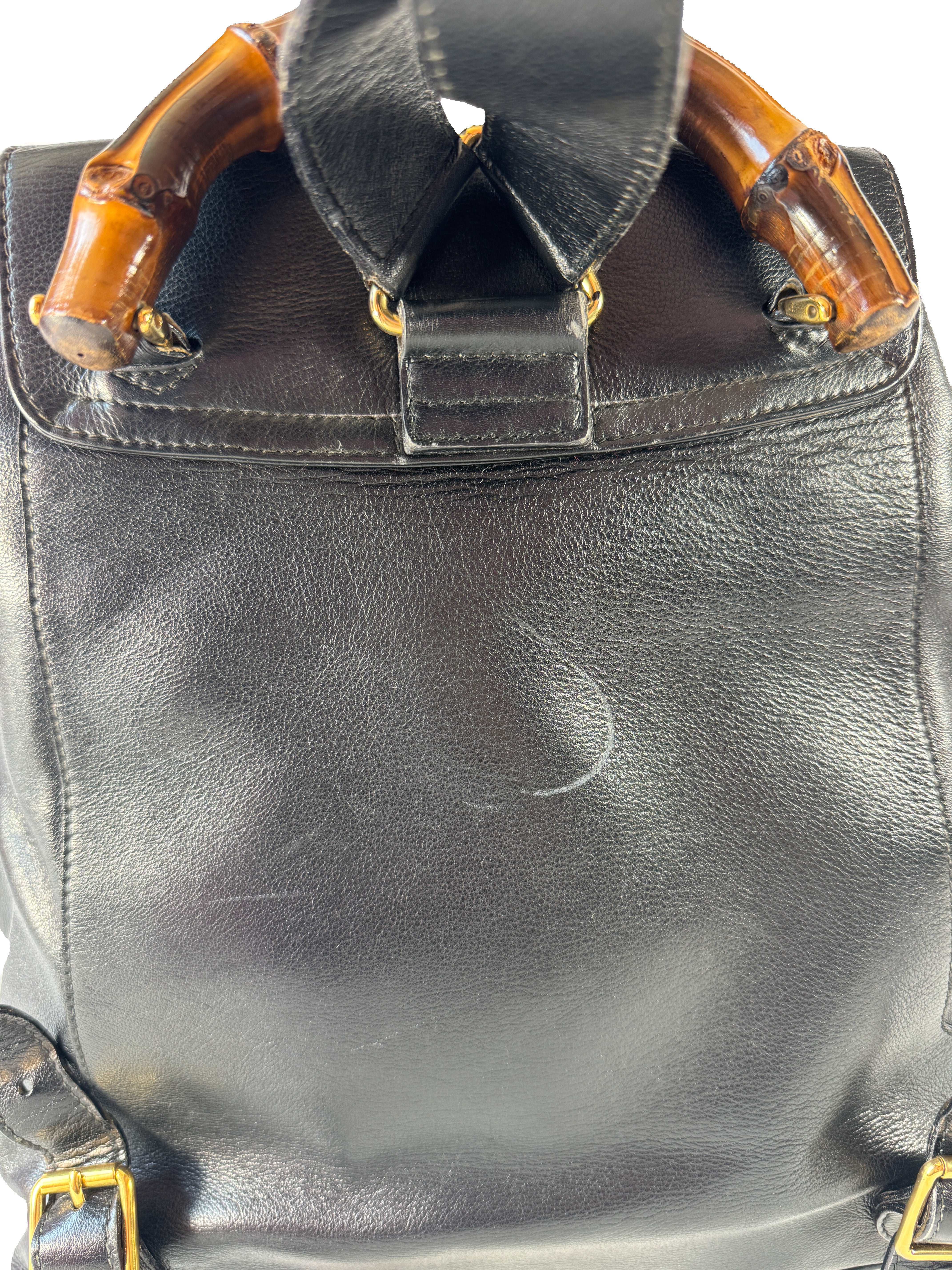 Gucci black Bamboo handle backpack 3580016
