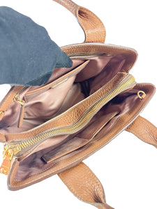 Miu Miu brown pebbled leather tote 56