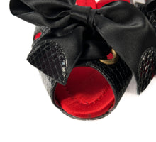 Dolce & Gabbana black snake print leather heeled slides size 39